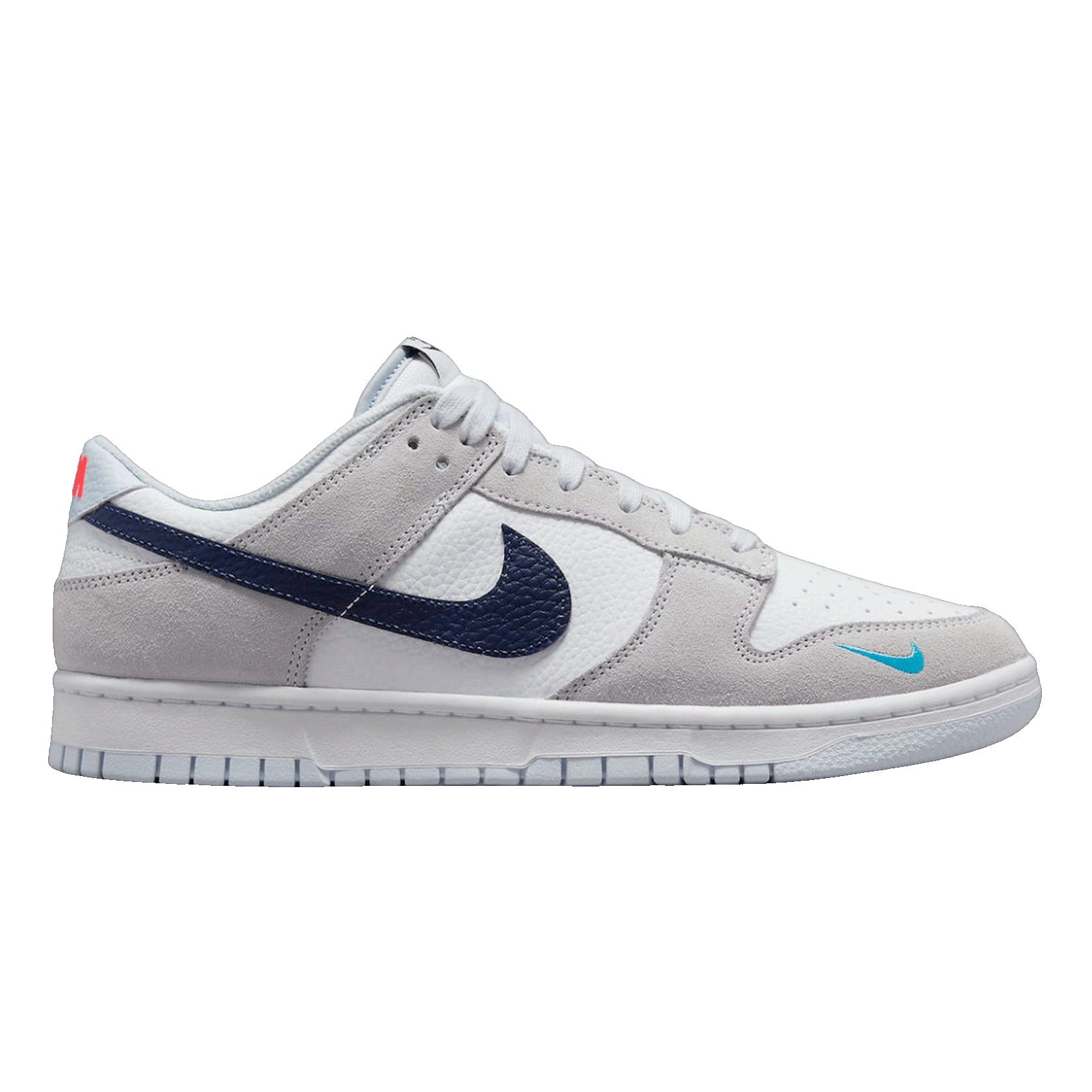 Nike Dunk Low White Grey Navy Aqua Mini Swoosh FJ4227-001