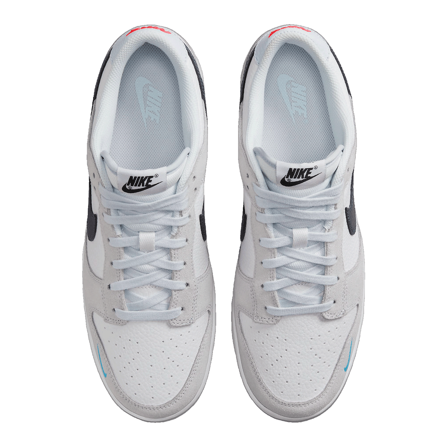 Nike Dunk Low White Grey Navy Aqua Mini Swoosh FJ4227-001