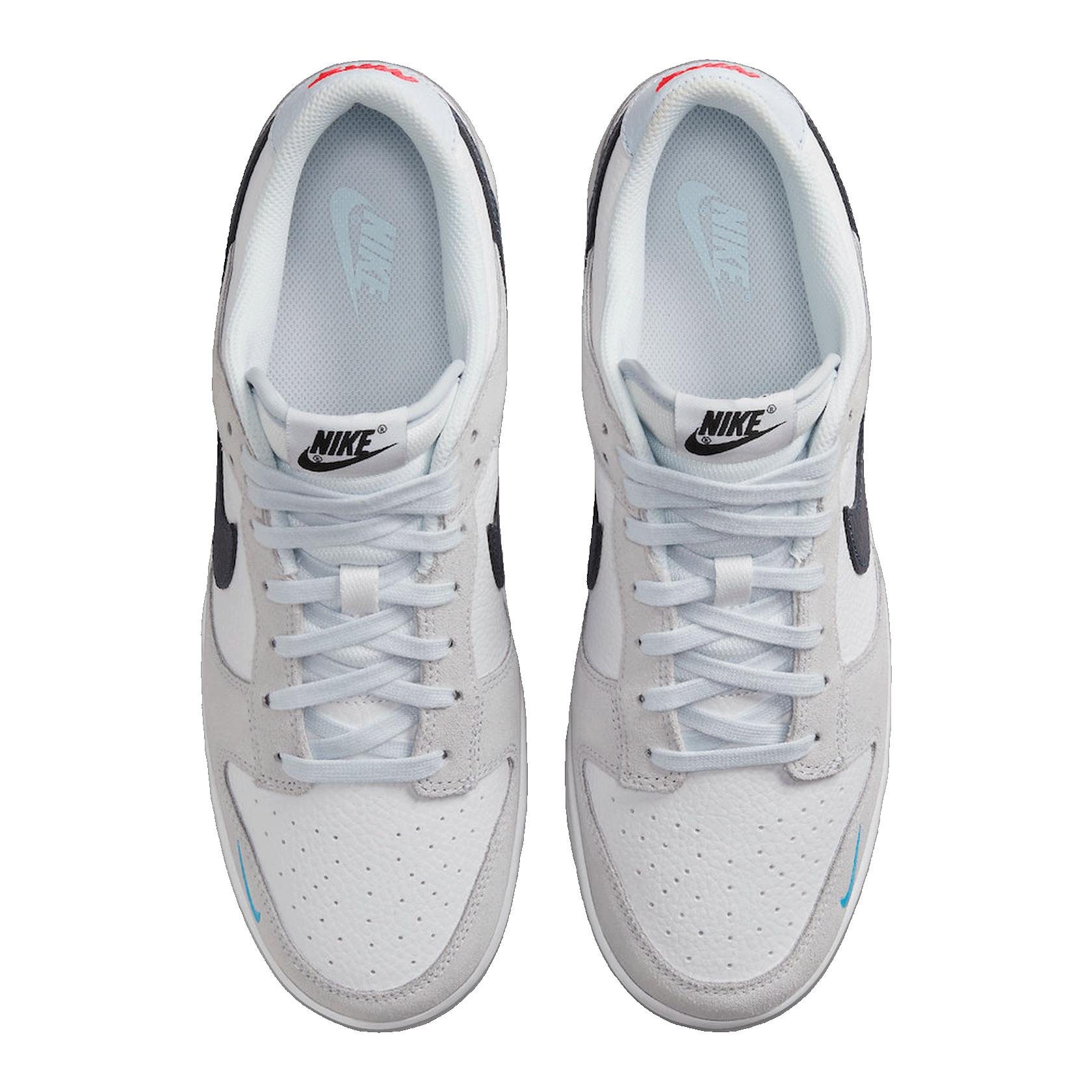Nike Dunk Low White Grey Navy Aqua Mini Swoosh FJ4227-001