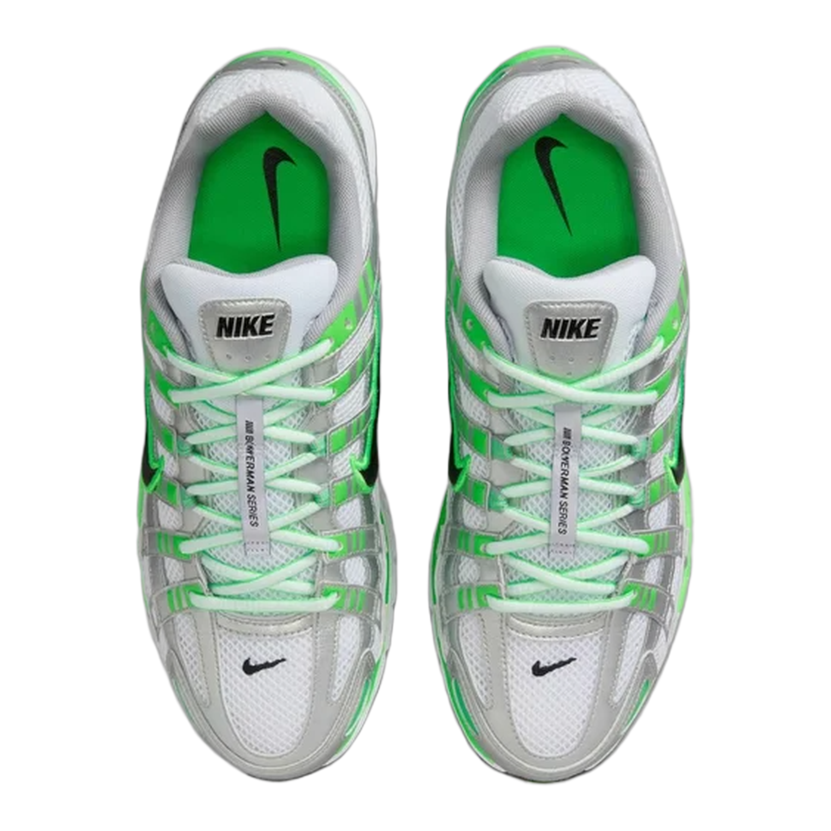 Nike P-6000 SE Metallic Silver White Green Strike Oben IB2985-001