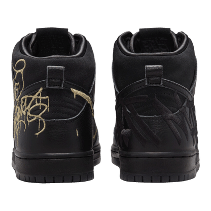 Nike SB Dunk High FAUST Black Gold Back