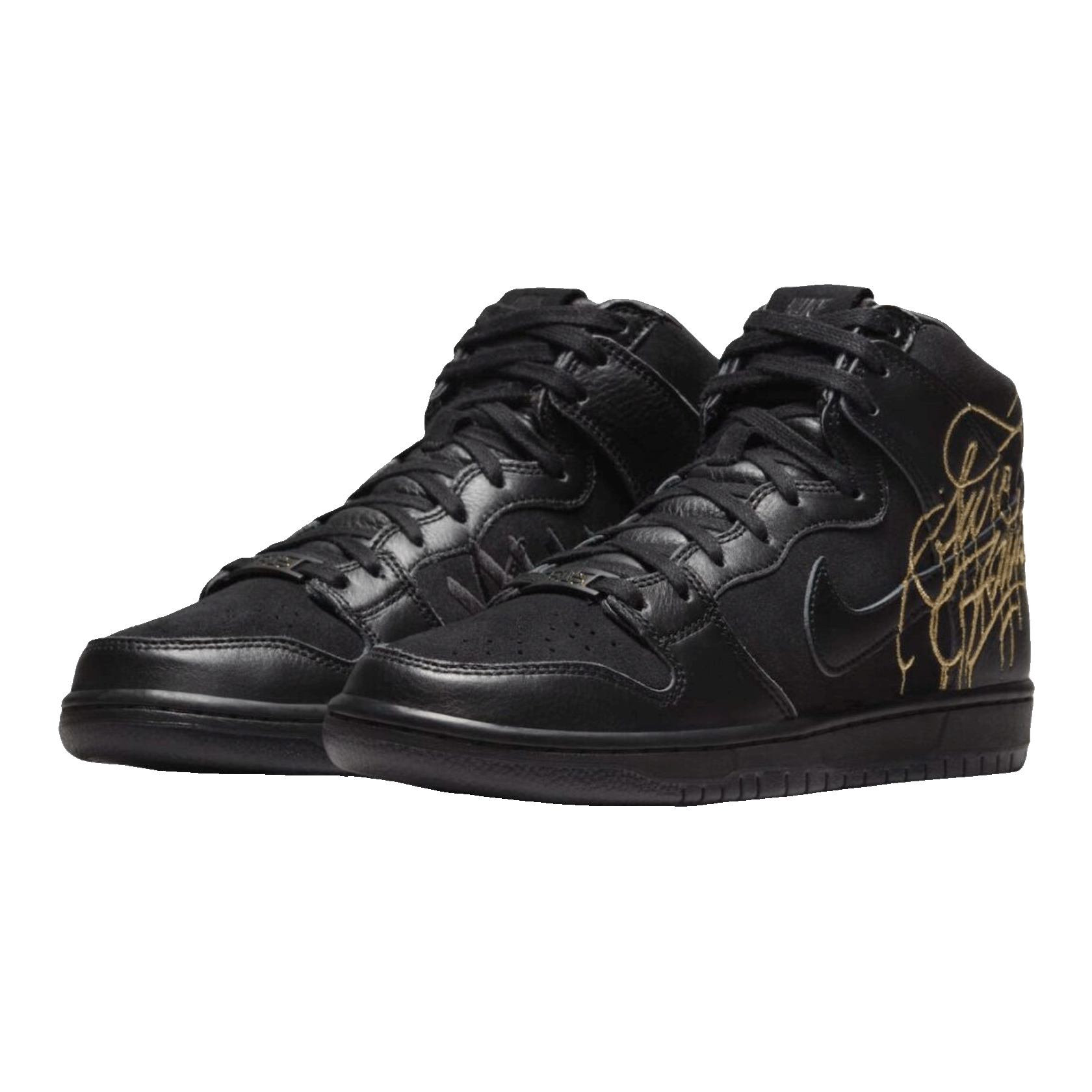 Nike SB Dunk High FAUST Black Gold Side