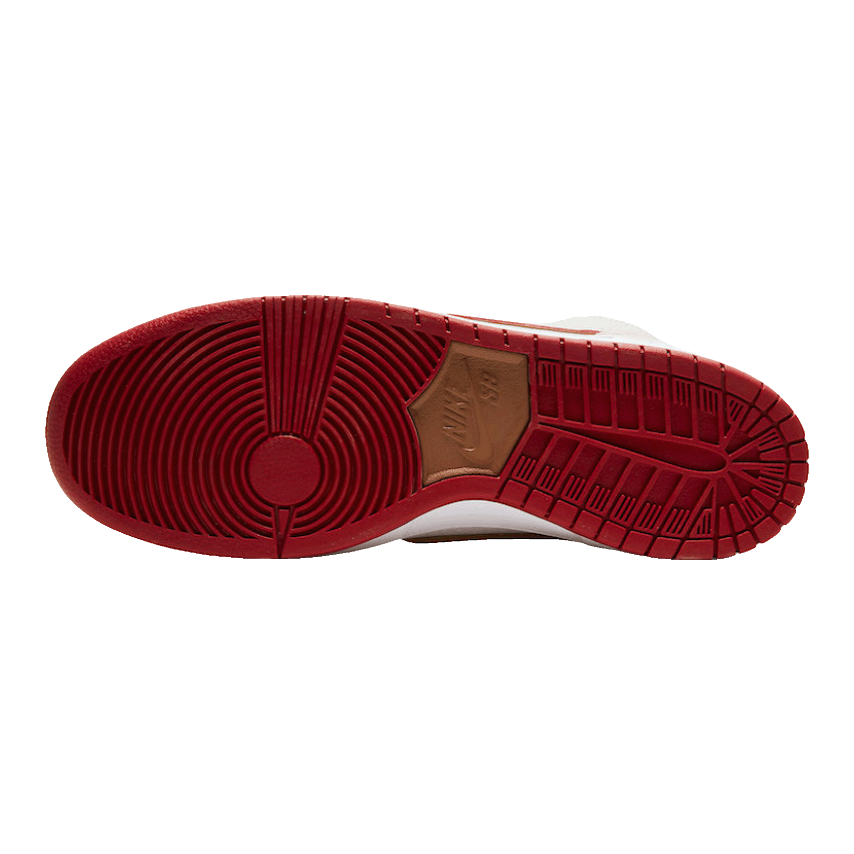 Nike SB Dunk High Sail Bright Crimson Sohle