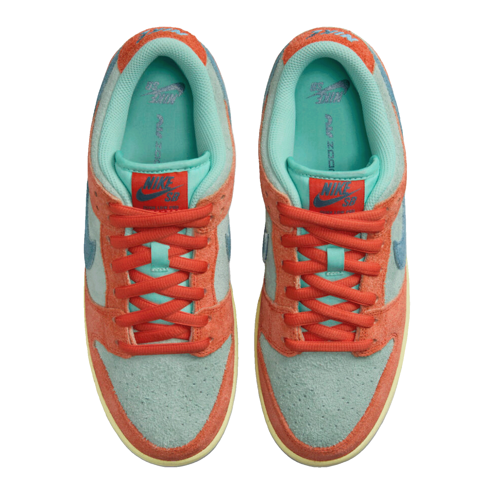 Nike SB Dunk Low Orange Emerald Rise Oben