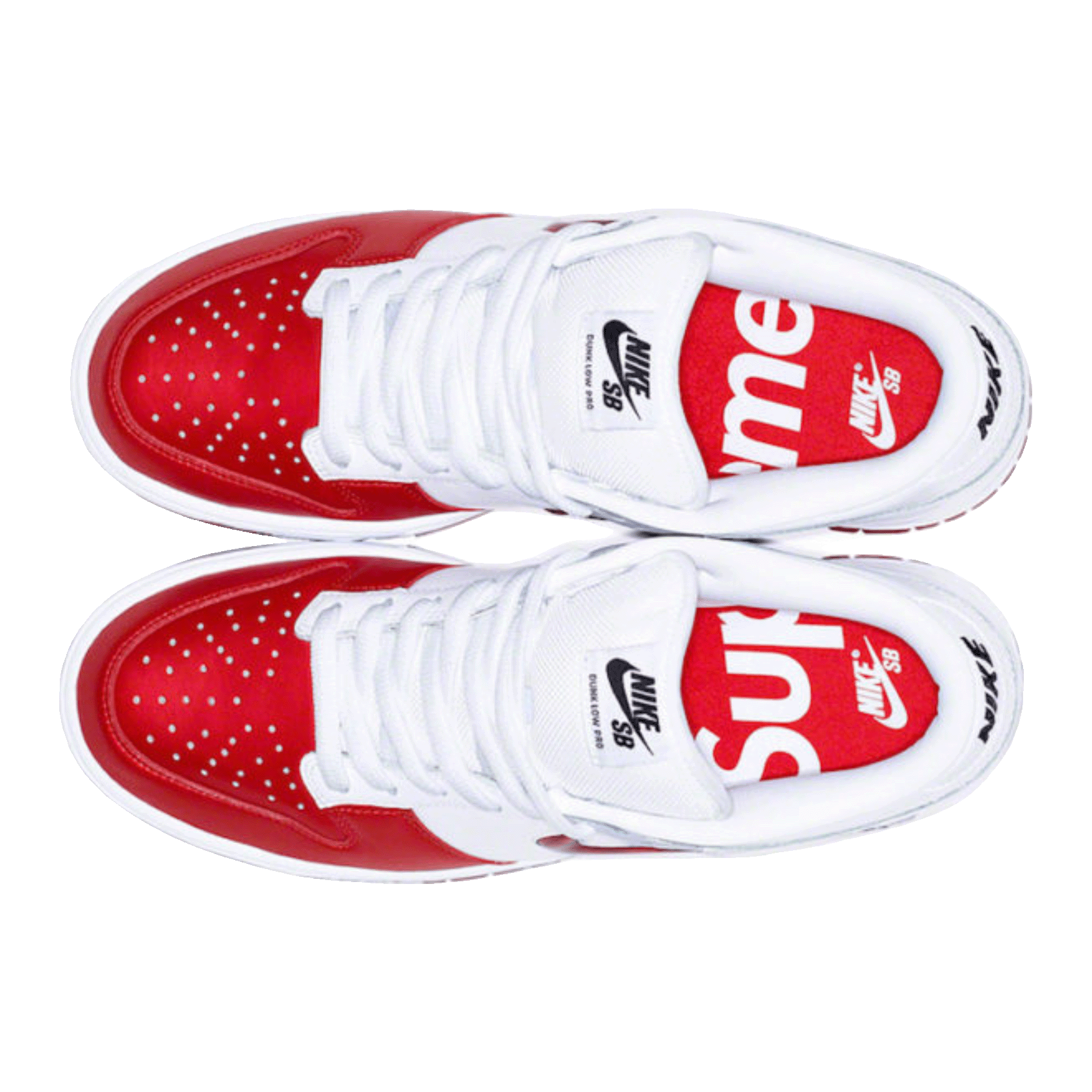 Nike SB Dunk Low Supreme Jewel Swoosh Red Oben