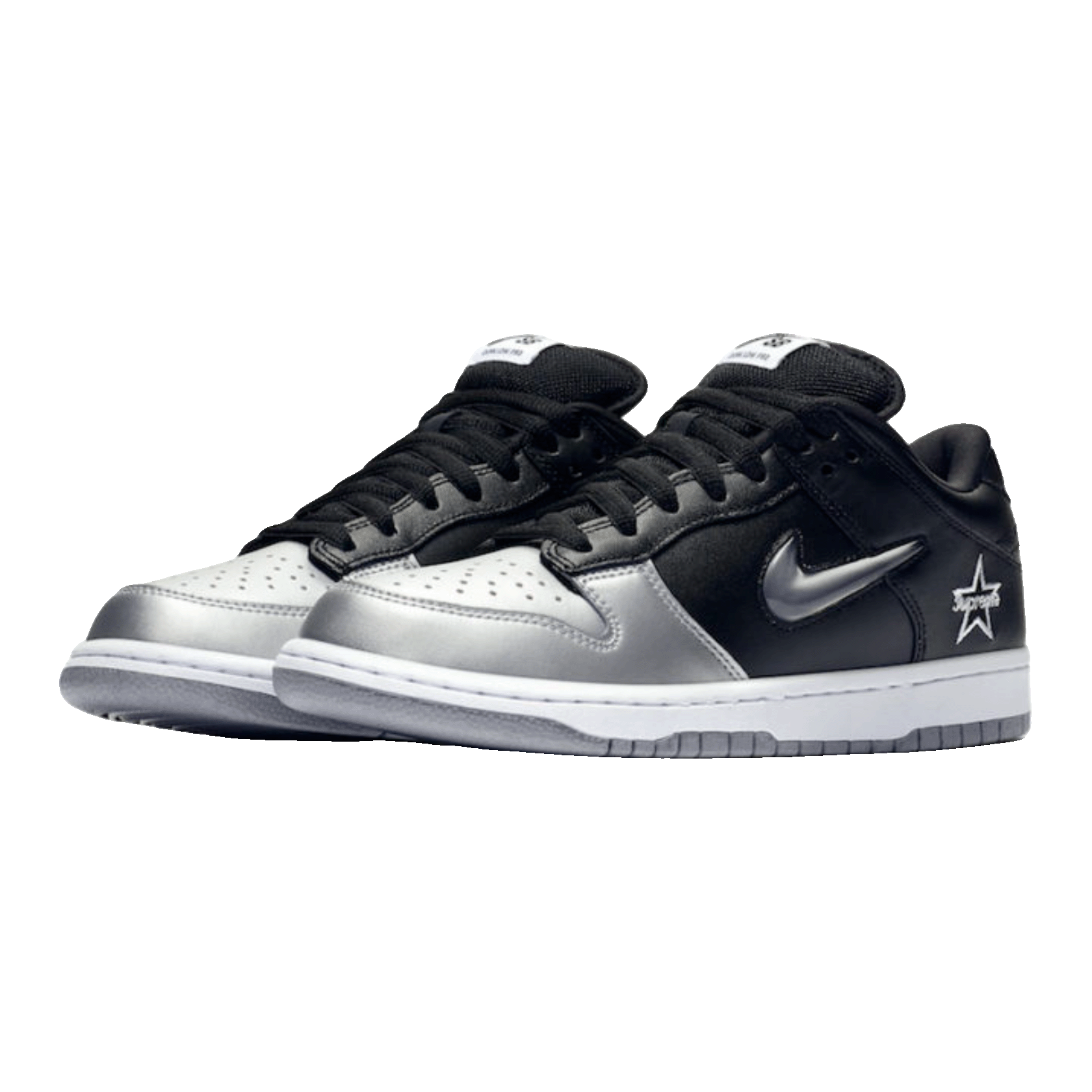 Nike SB Dunk Low Supreme Jewel Swoosh Silver Side