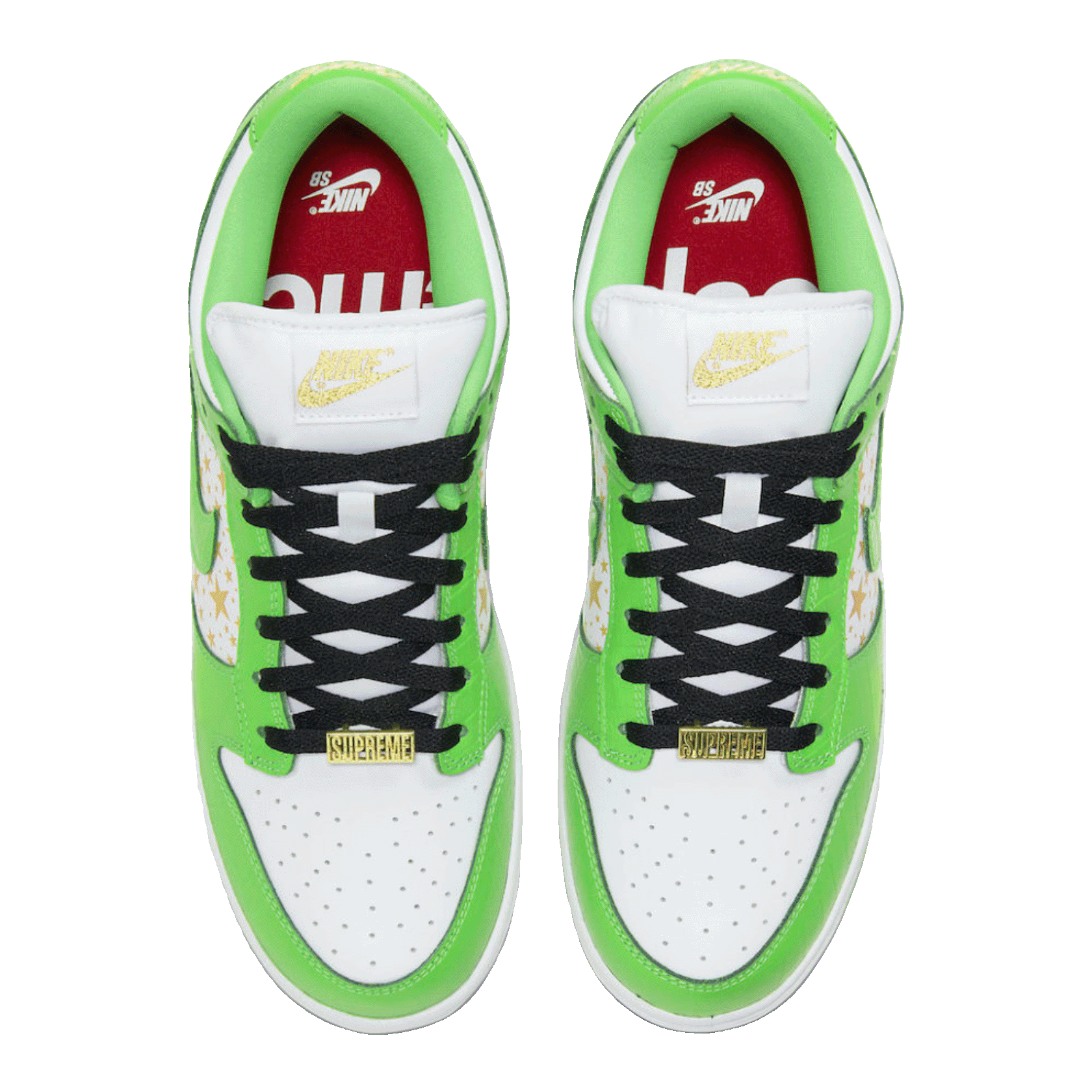 Nike SB Dunk Low Supreme Stars Mean Green (2021) Oben