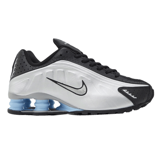 Nike Shox R4 Metallic Silver Black Psychic Blue