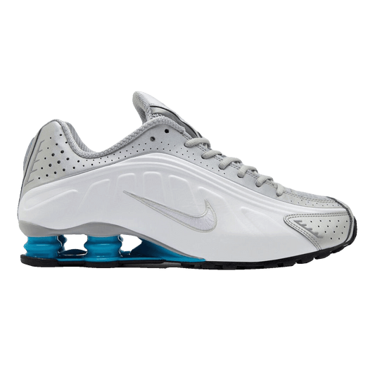 Nike Shox R4 Metallic Silver White Blue Lagoon