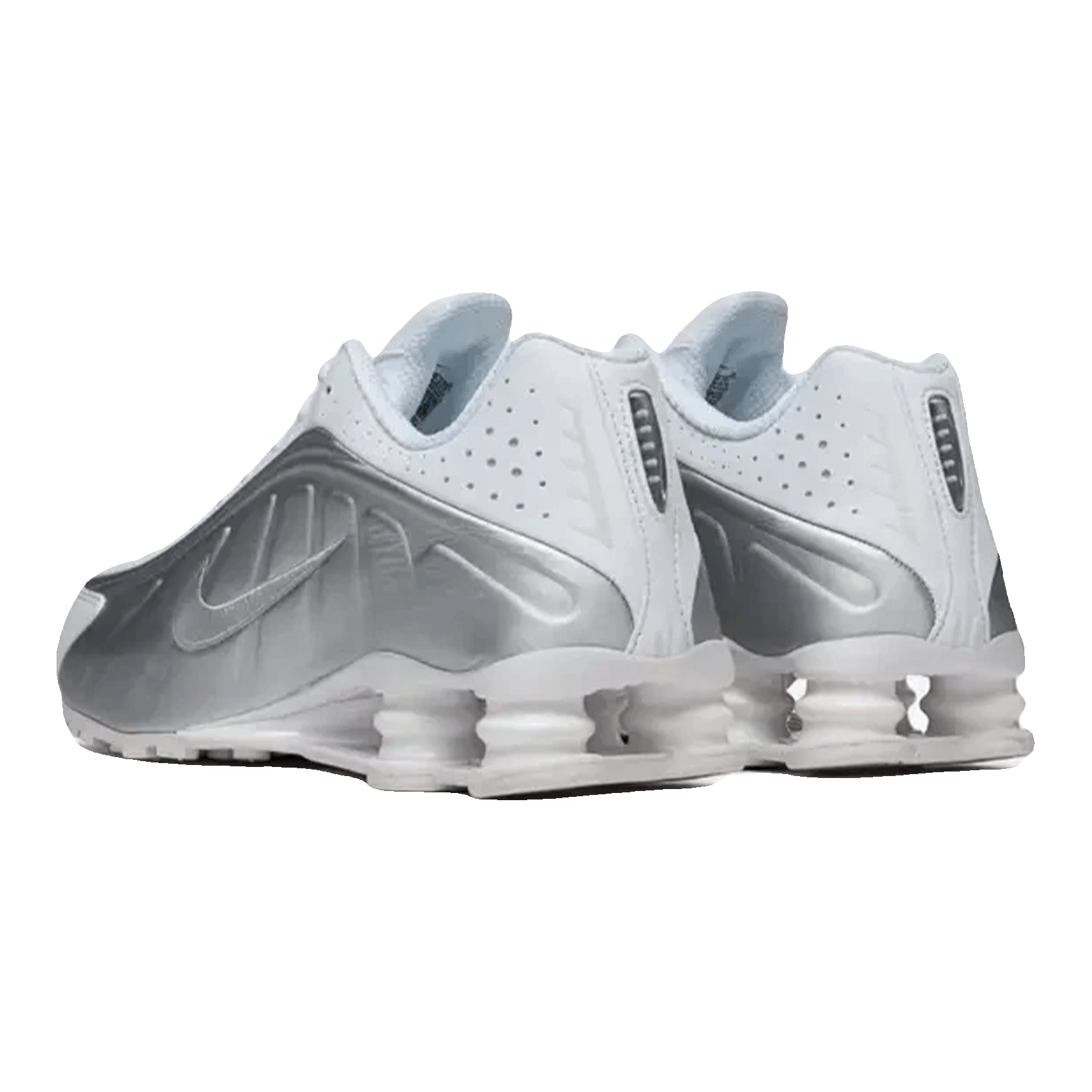 Nike Shox R4 White Bright Crimson Metallic Silver Back