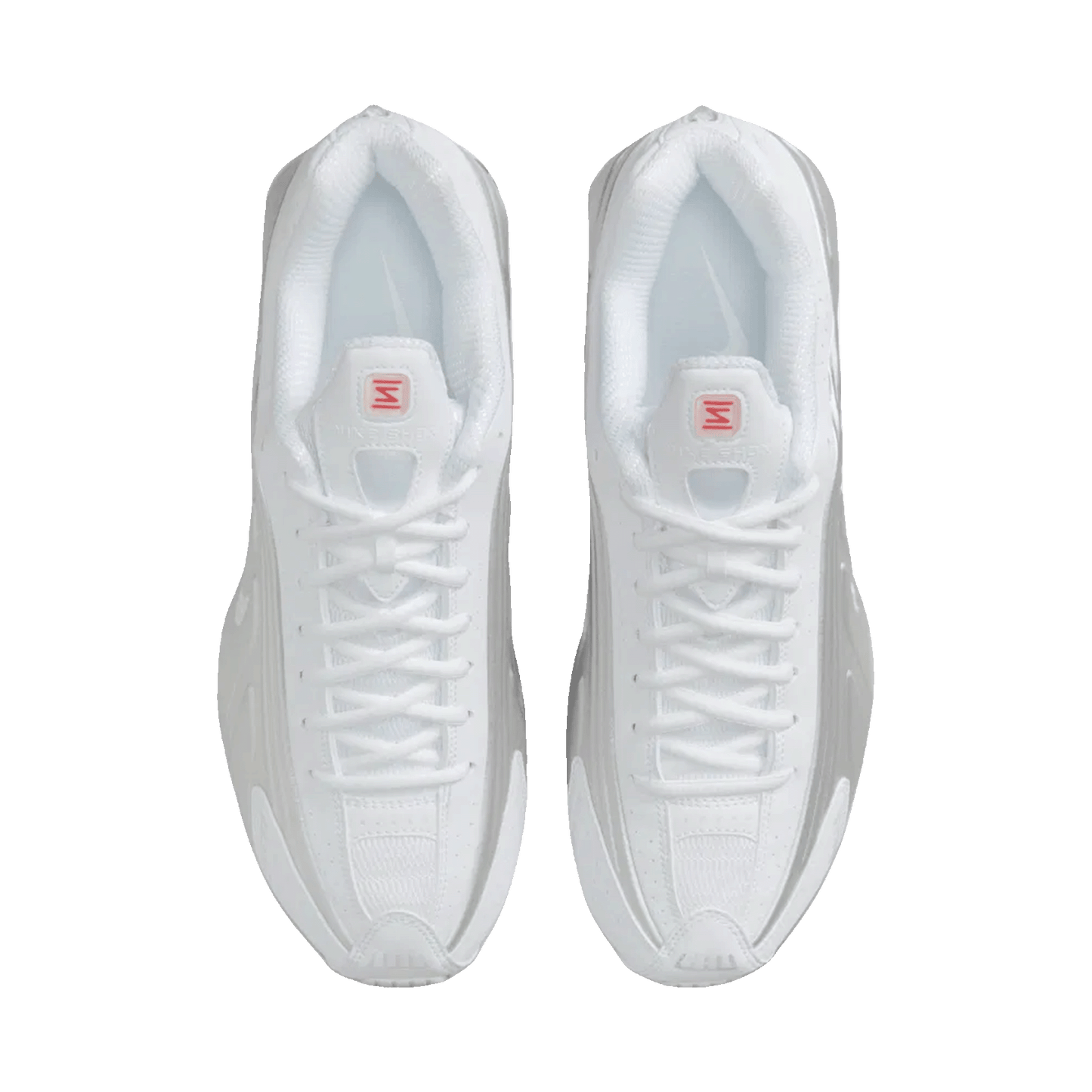 Nike Shox R4 White Bright Crimson Metallic Silver Oben