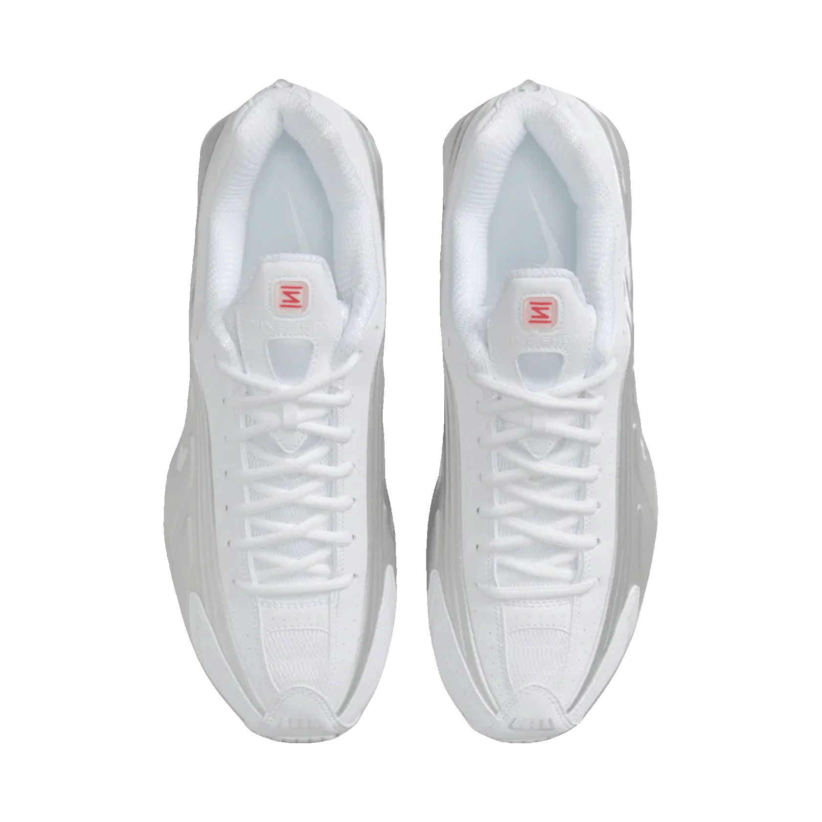 Nike Shox R4 White Bright Crimson Metallic Silver Oben