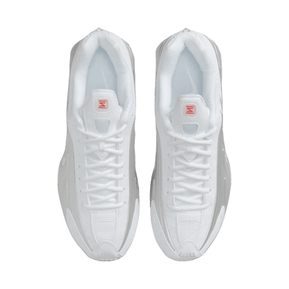 Nike Shox R4 White Bright Crimson Metallic Silver Oben