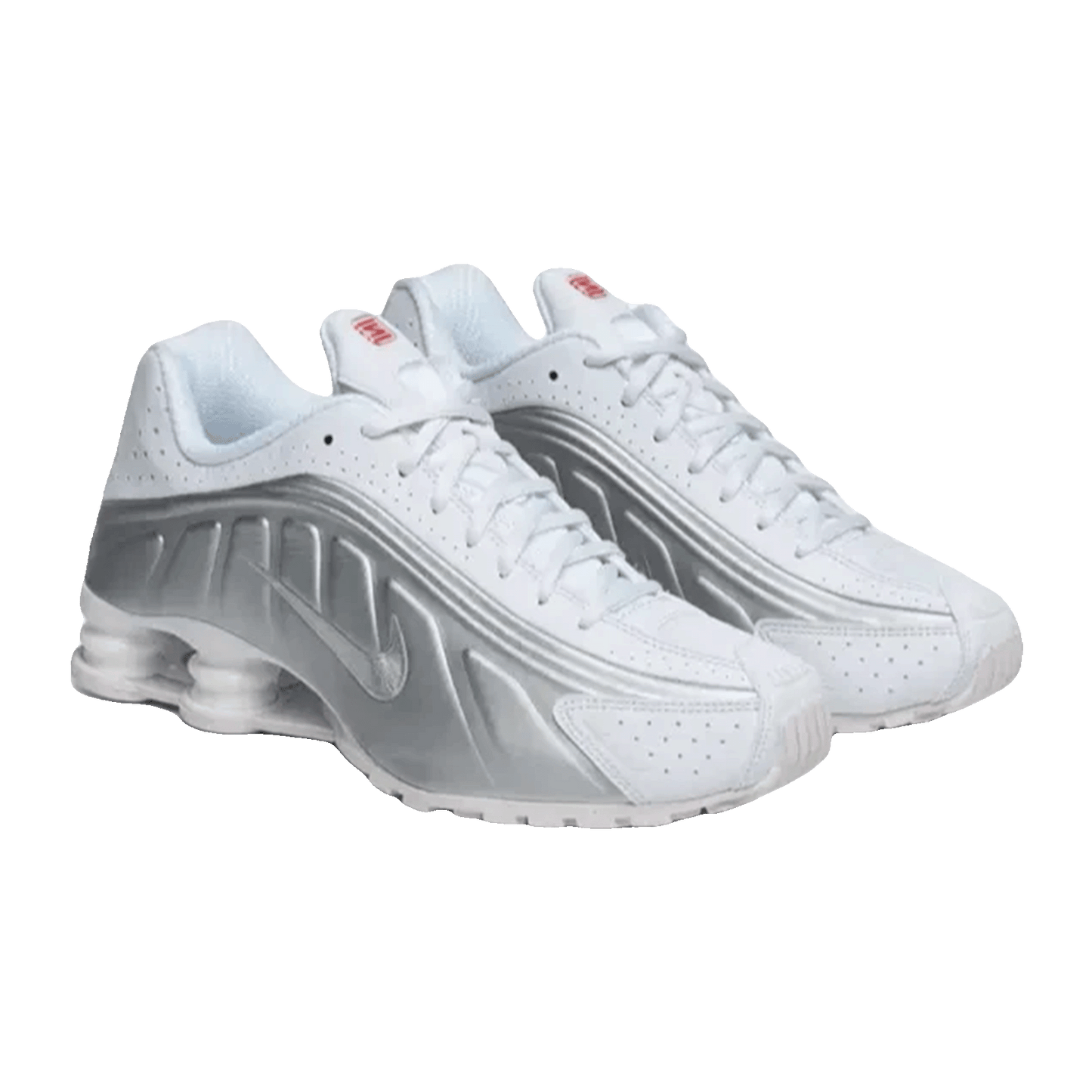 Nike Shox R4 White Bright Crimson Metallic Silver Side