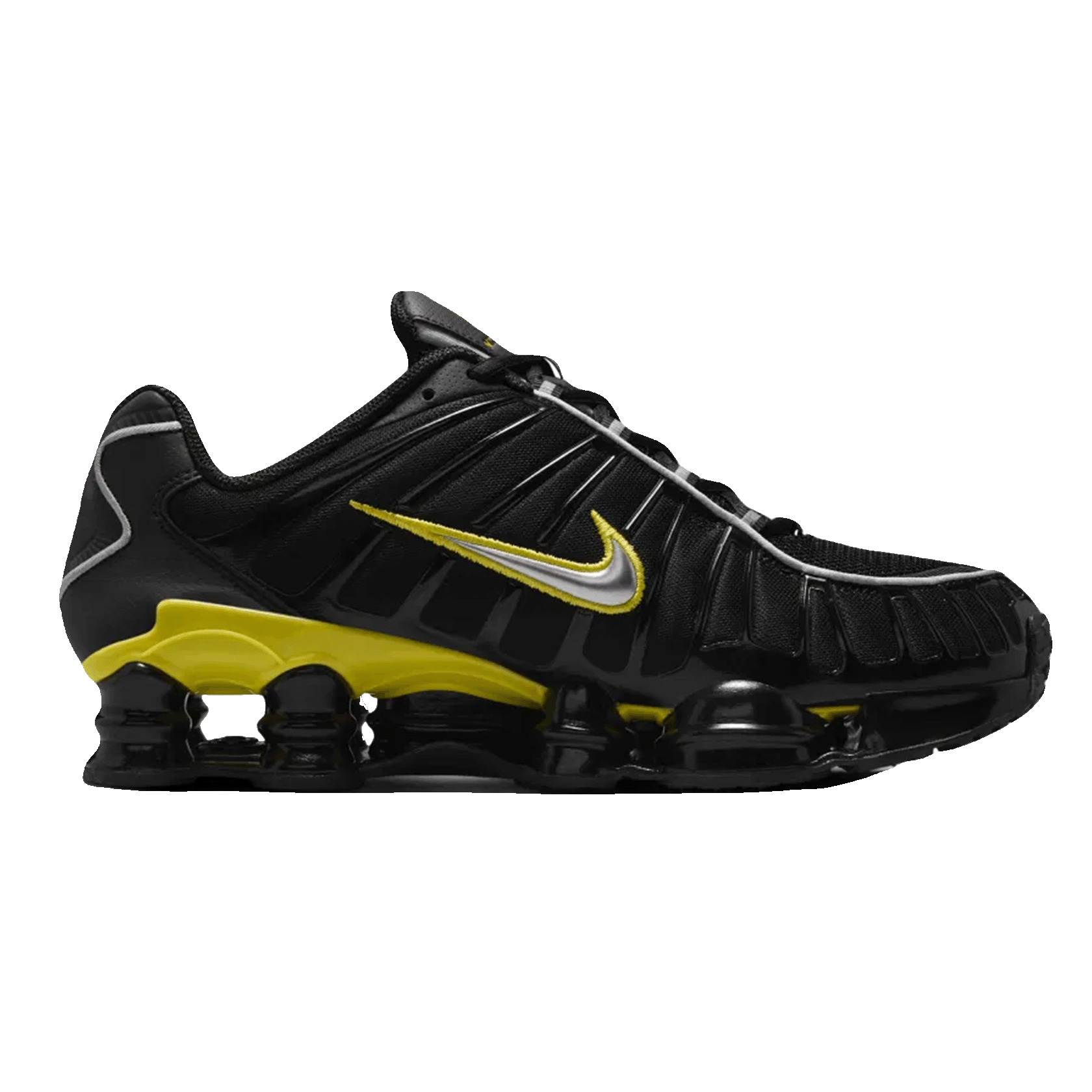 Nike Shox TL Black Dynamic Yellow Metallic Silver