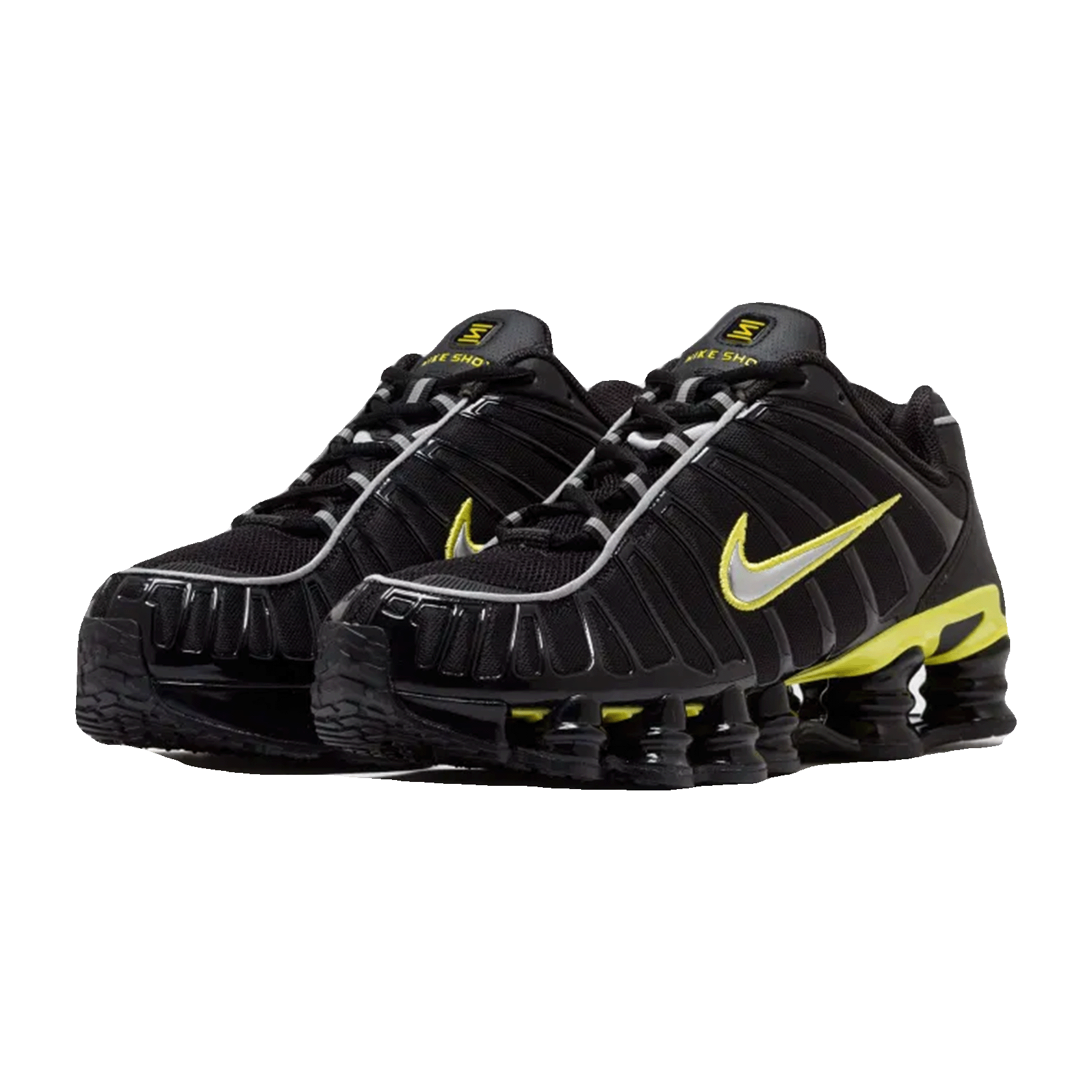 Nike Shox TL Black Dynamic Yellow Metallic Silver Side