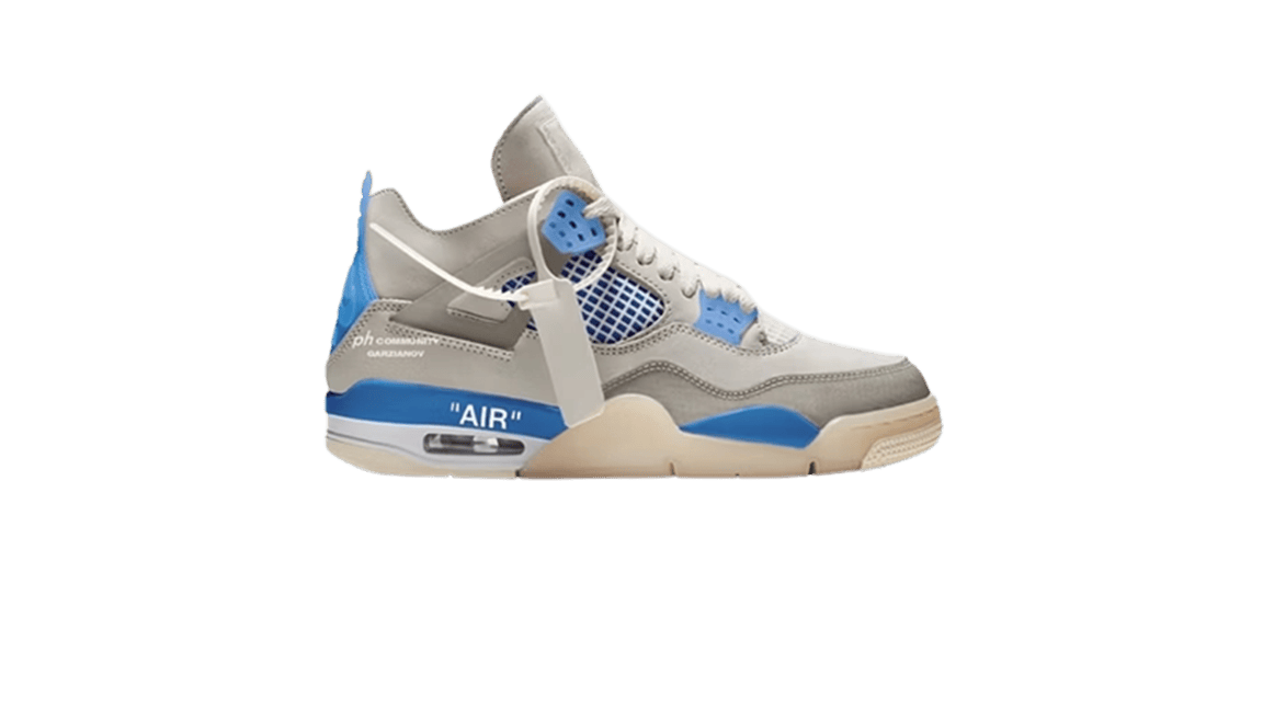 Off-White x Nike Air Jordan 4 "Military Blue"