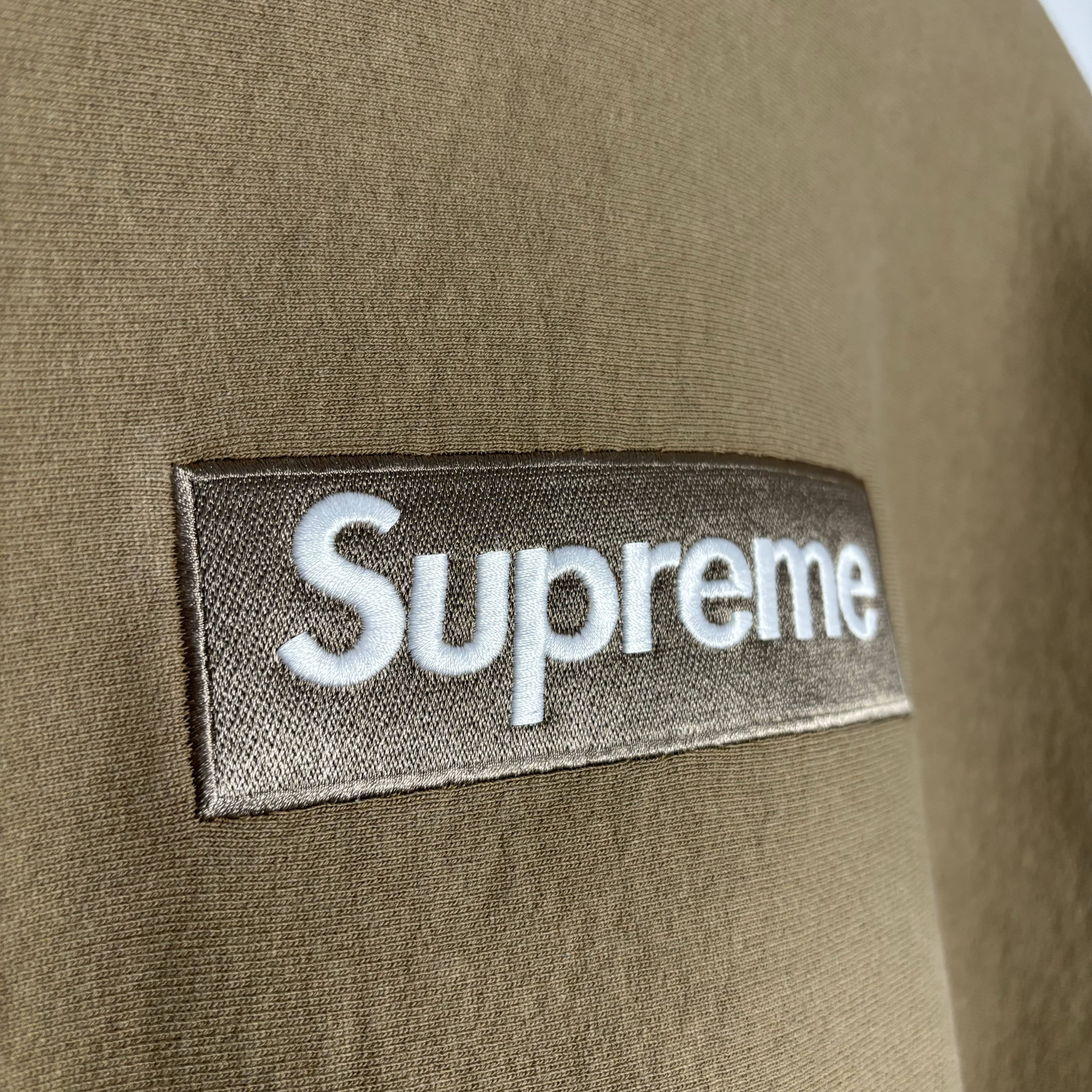 Supreme Box Logo Hooded Sweatshirt Dark Sand – Forty Four