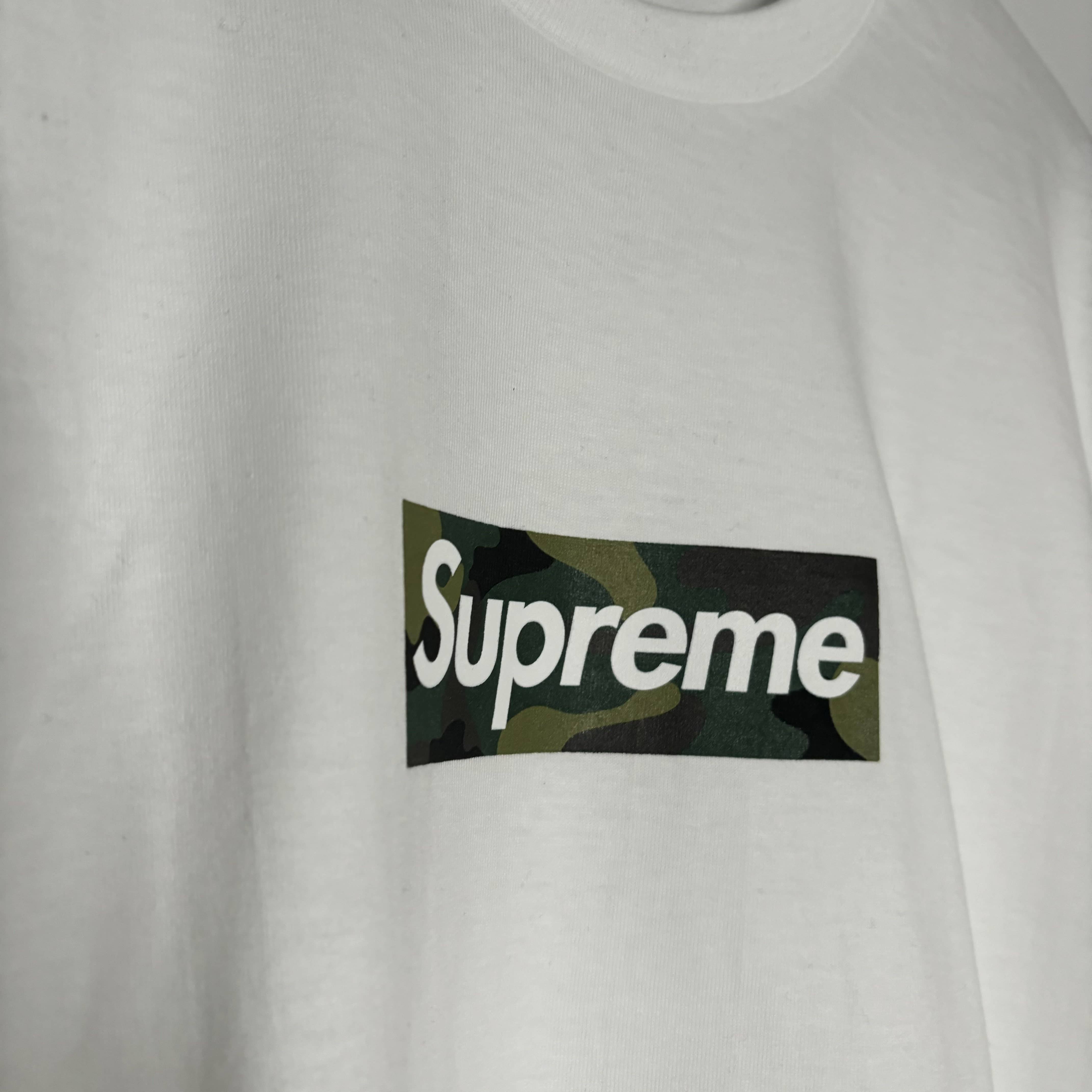 Supreme box logo shirt white on sale