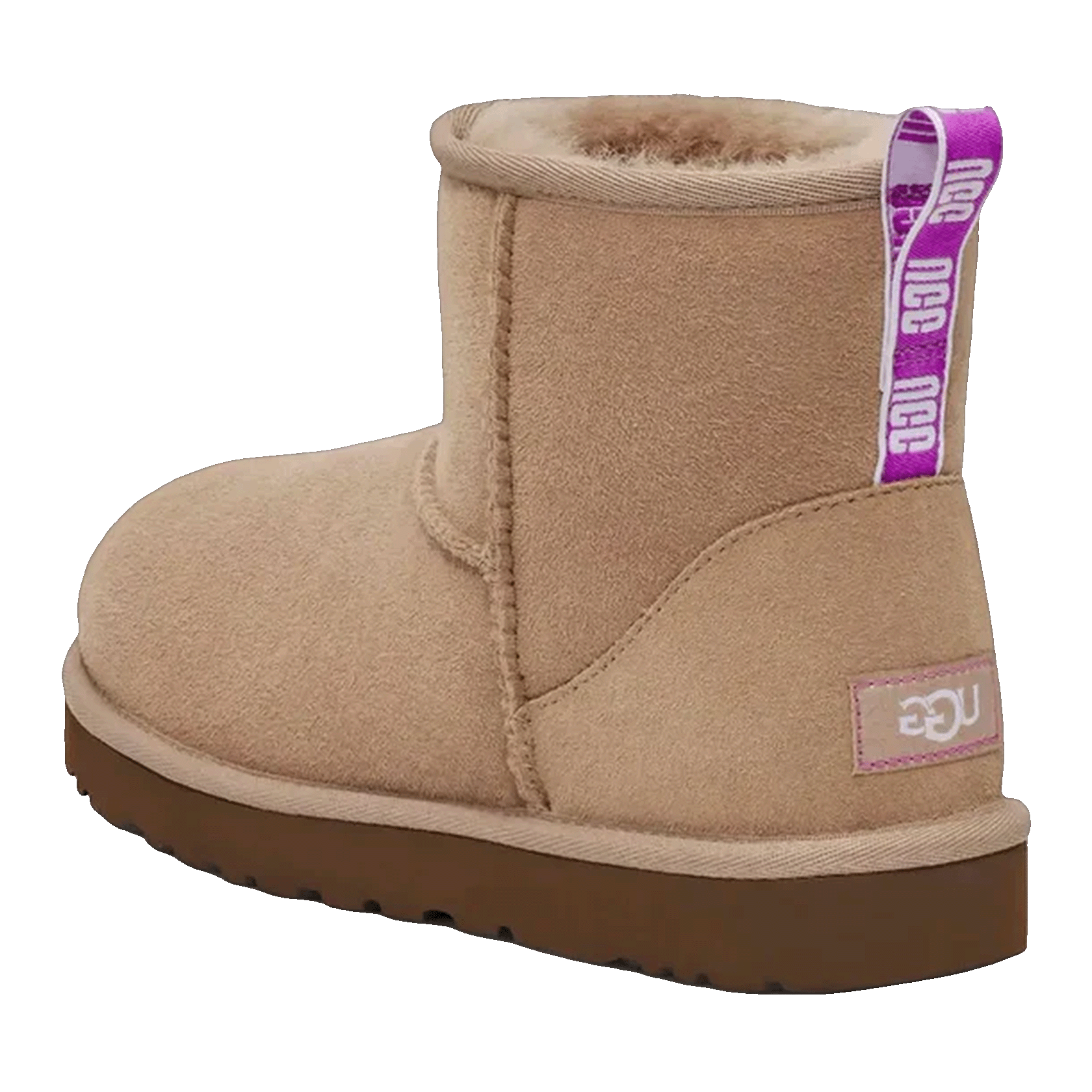 UGG Classic Mini II Graphic Logo Boot Beige Pink (W) Back