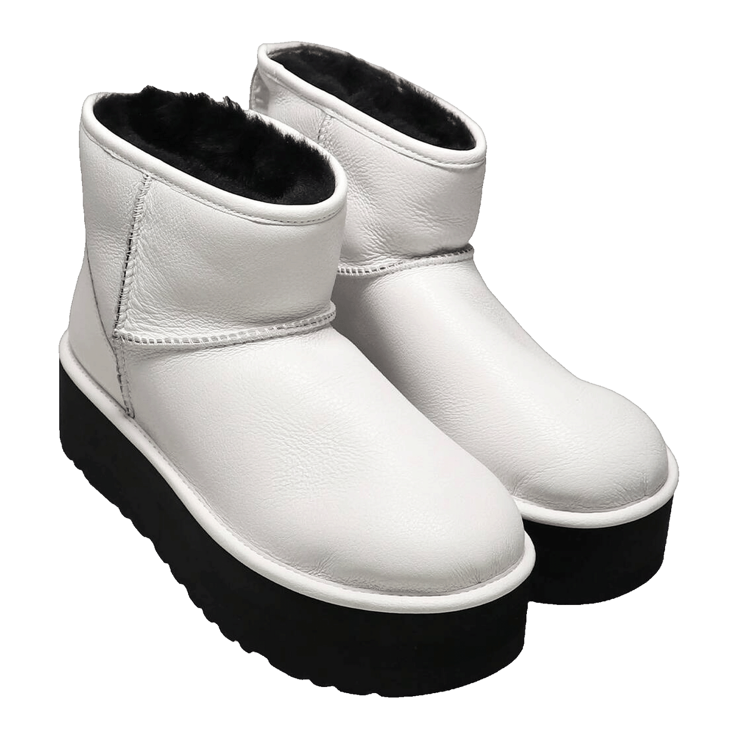 UGG Classic Mini Platform Matte Boot Ultra Matte White (W) Side