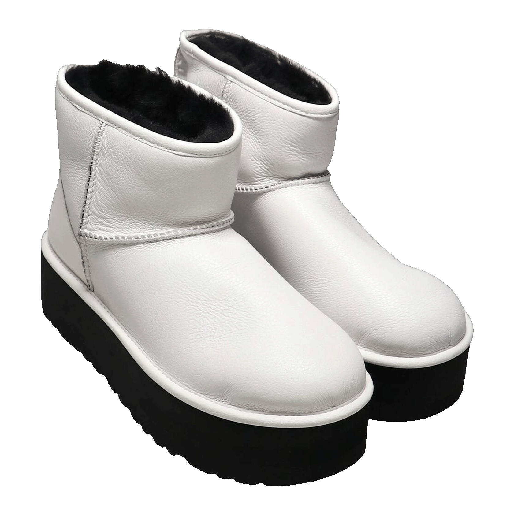 UGG Classic Mini Platform Matte Boot Ultra Matte White (W) Side