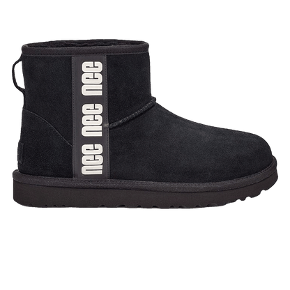 UGG Classic Mini Side Logo Boot Black White (W)