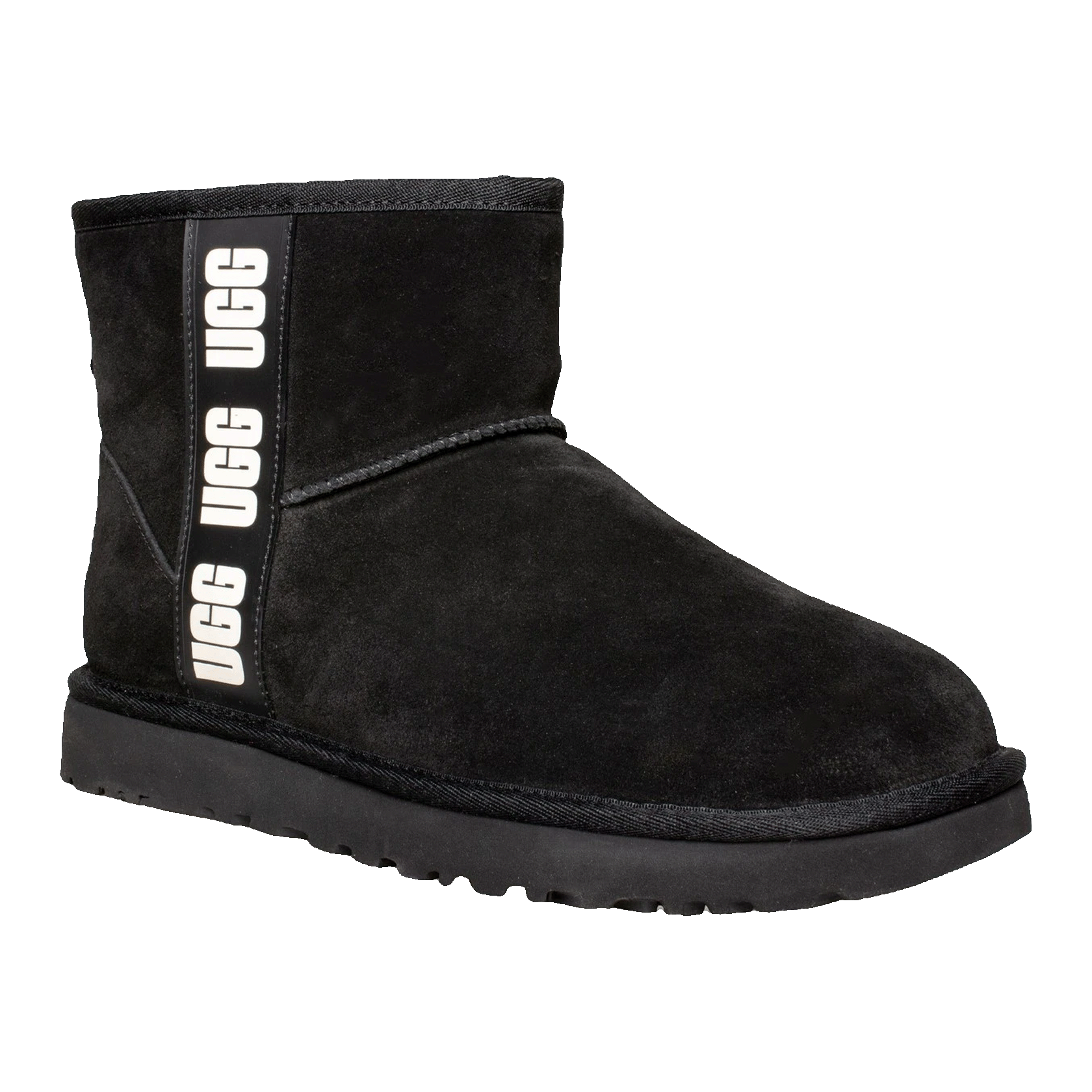 UGG Classic Mini Side Logo Boot Black White (W) Side