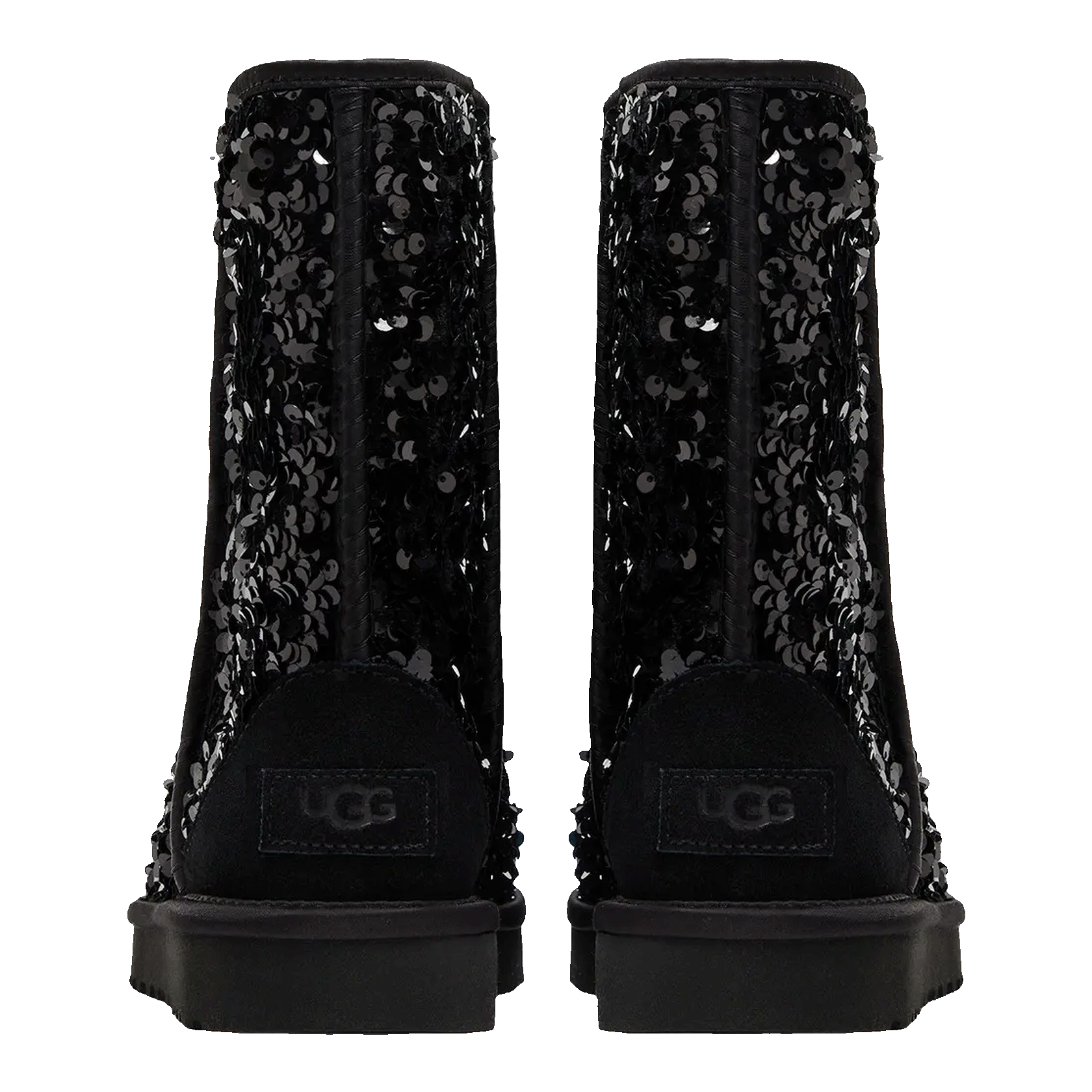 UGG Classic Short Chunky Sequin Boot Black (W) Back