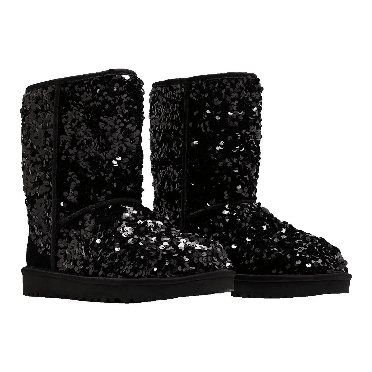 UGG Classic Short Chunky Sequin Boot Black (W) Side