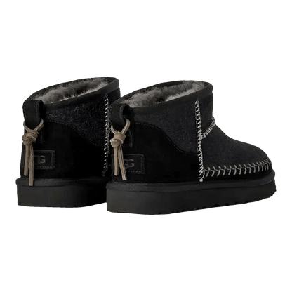 UGG Classic Ultra Mini Biarritz Boot Black (W) Back