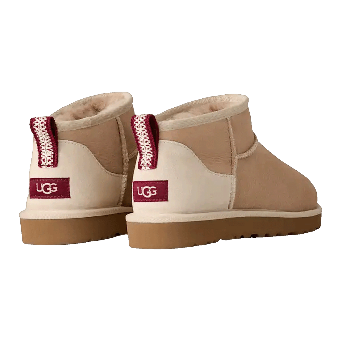 UGG Classic Ultra Mini Boot Driftwood Biking Red Back