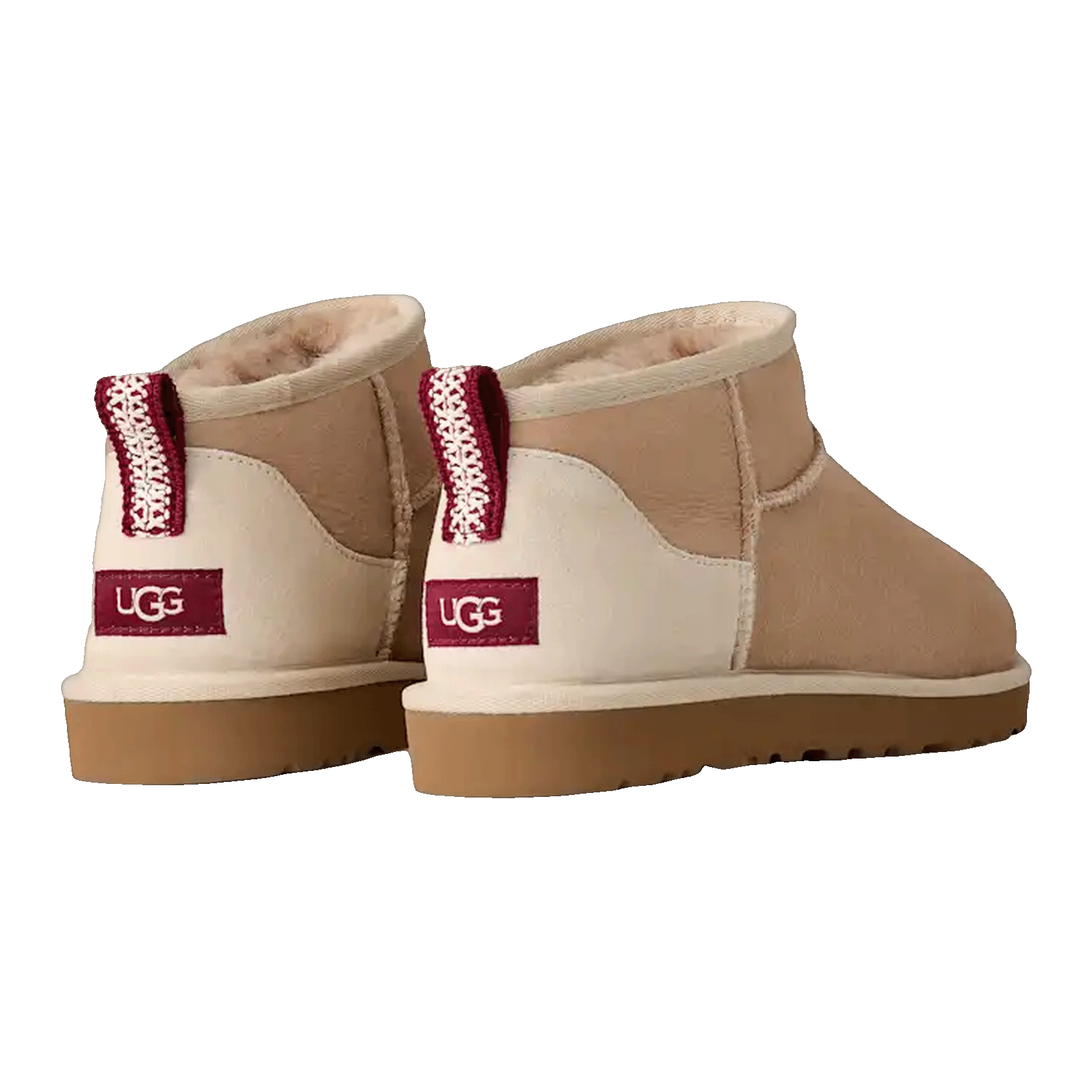 UGG Classic Ultra Mini Boot Driftwood Biking Red Back