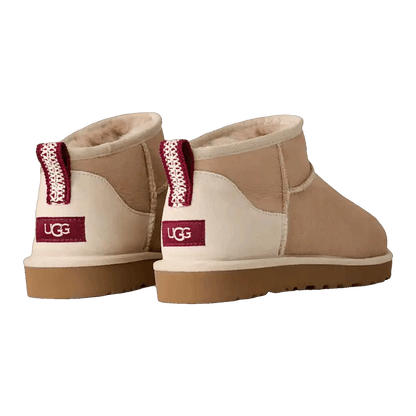 UGG Classic Ultra Mini Boot Driftwood Biking Red Back