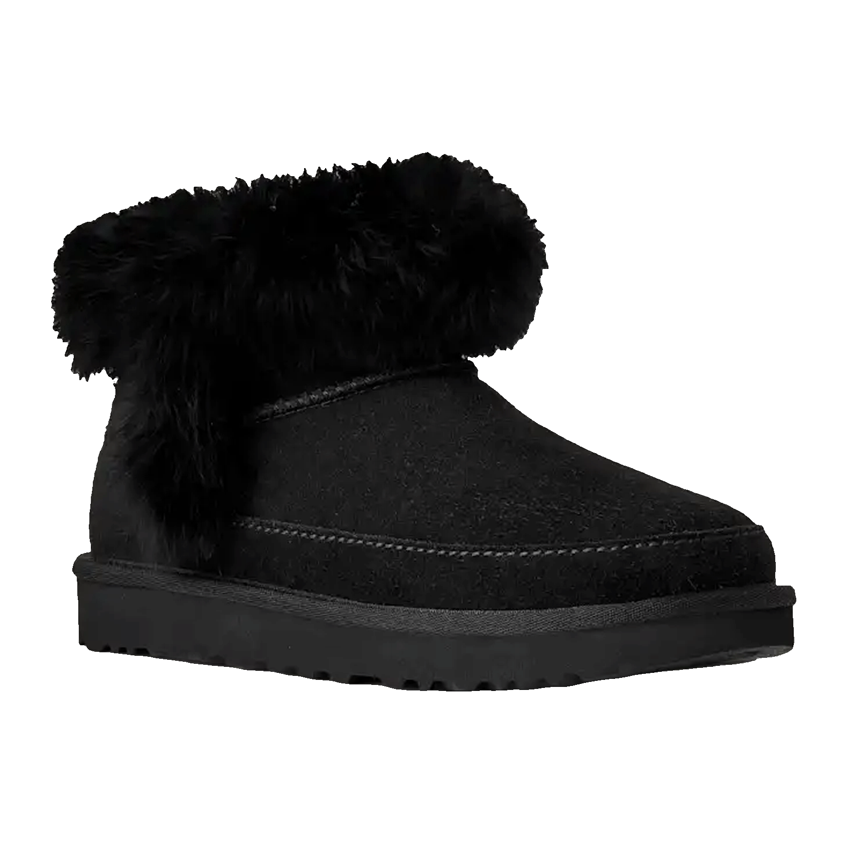 UGG Classic Ultra Mini Chalet Boot Black (W) Side