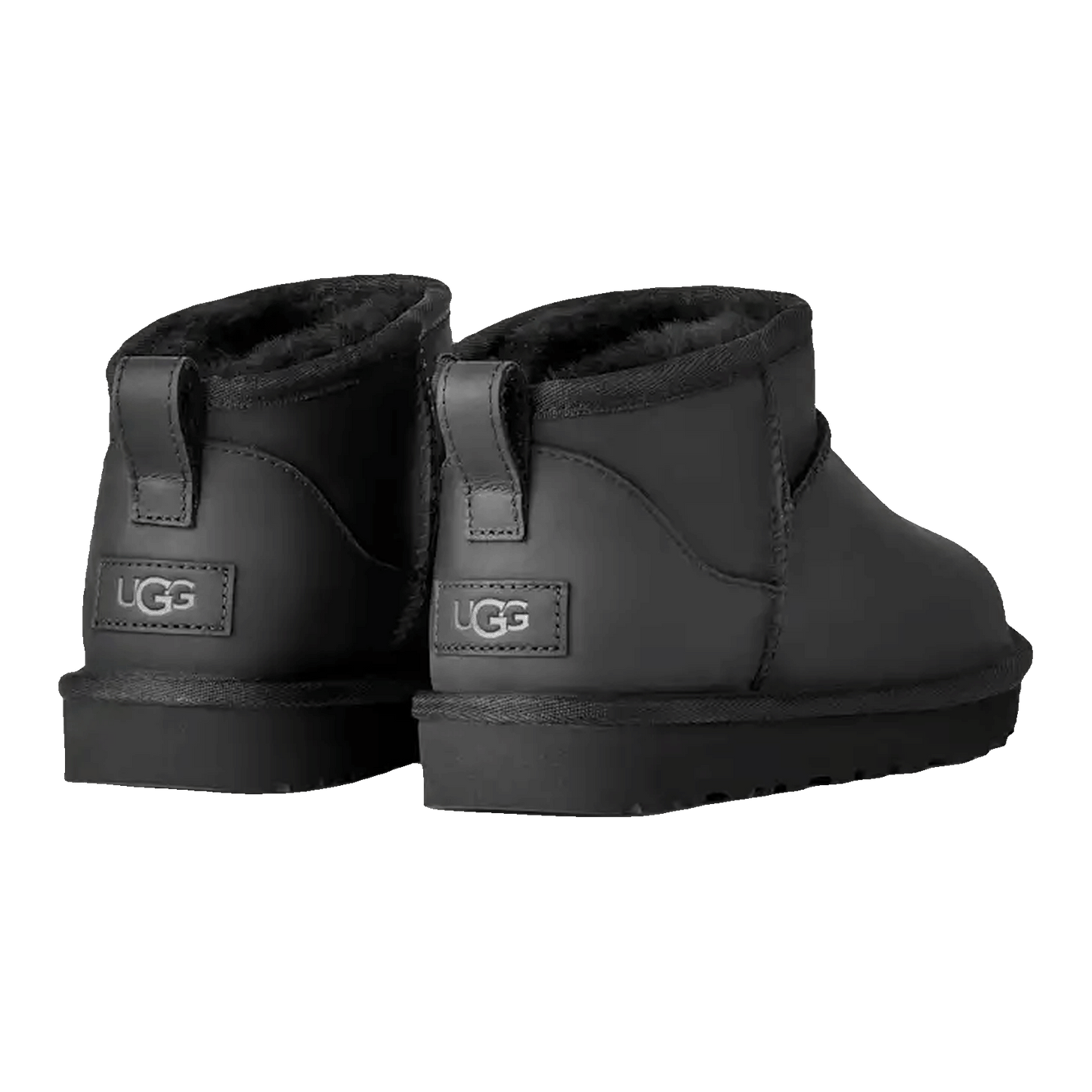 UGG Classic Ultra Mini Leather Boot Black (W) Back