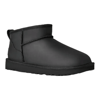 UGG Classic Ultra Mini Leather Boot Black (W) Side