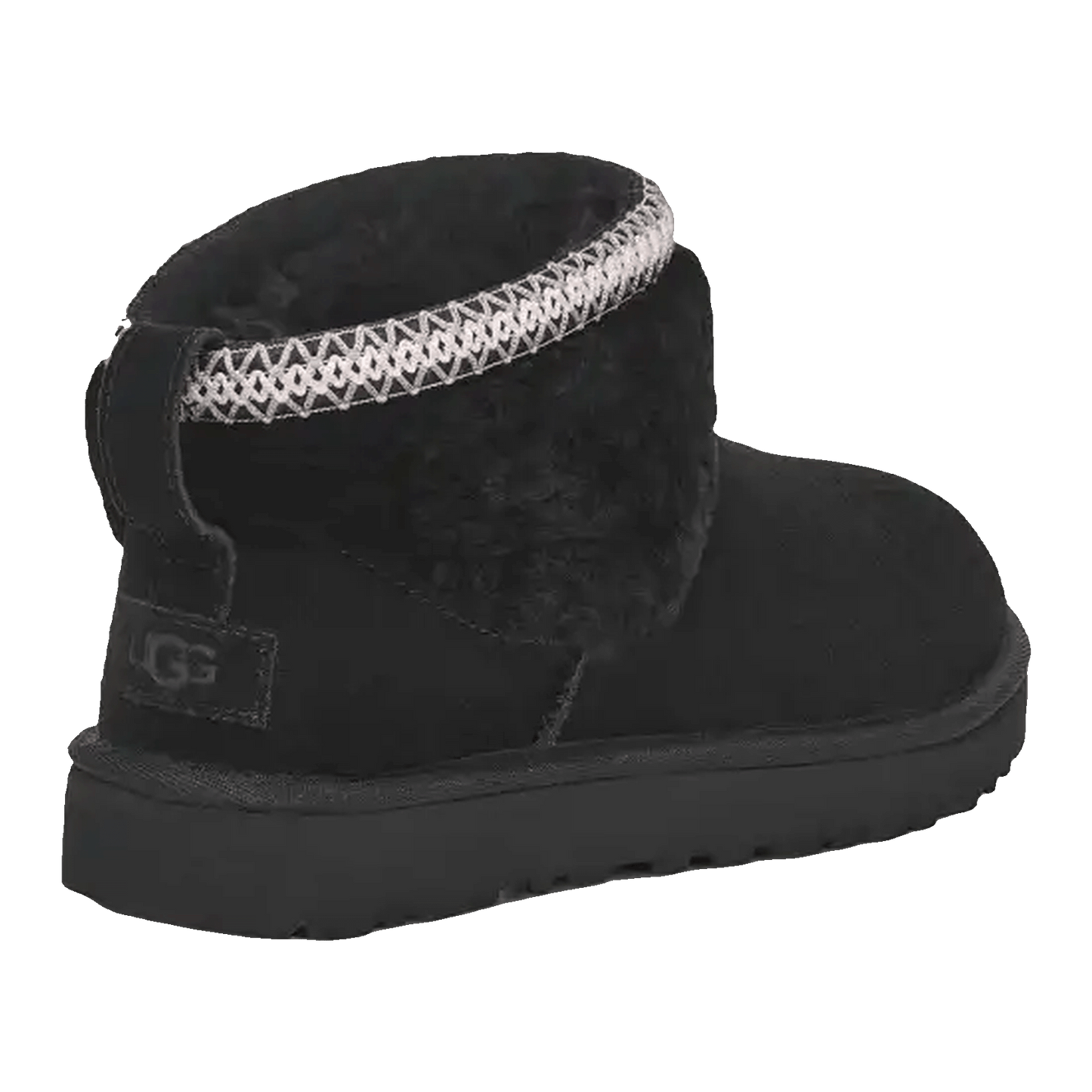 UGG Classic Ultra Mini Maxi Curly Boot Black (W) Back