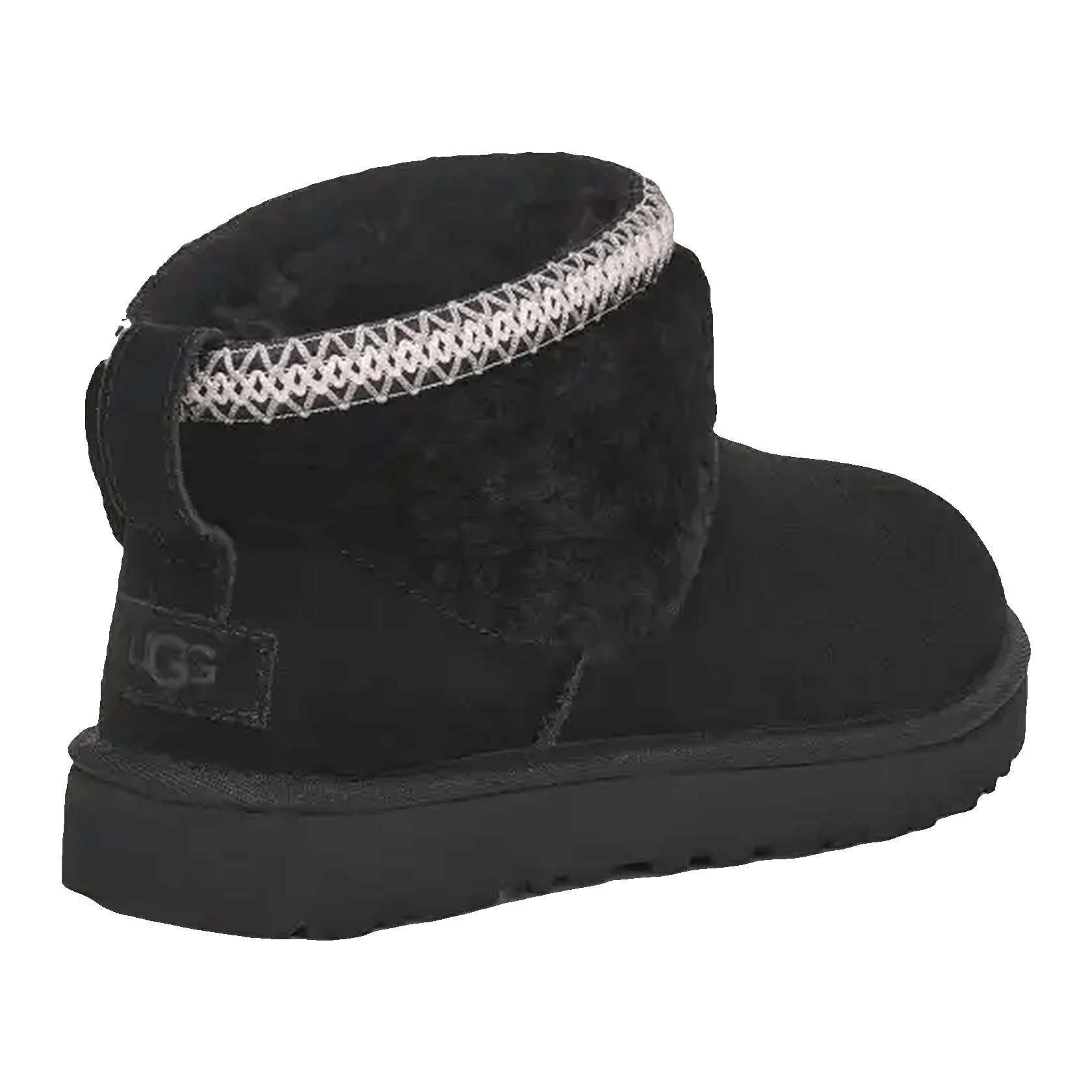 UGG Classic Ultra Mini Maxi Curly Boot Black (W) Back