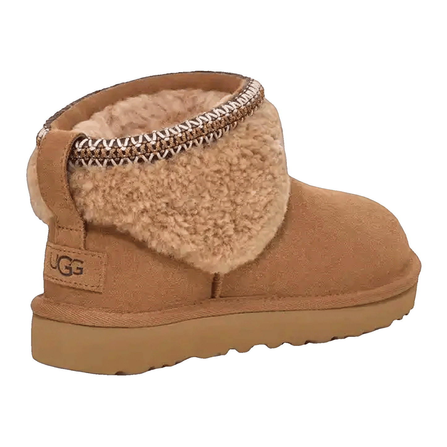 UGG Classic Ultra Mini Maxi Curly Boot Chestnut (W) Back