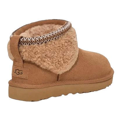 UGG Classic Ultra Mini Maxi Curly Boot Chestnut (W) Back
