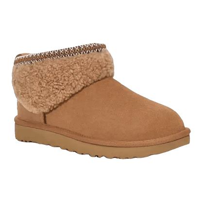 UGG Classic Ultra Mini Maxi Curly Boot Chestnut (W) Side