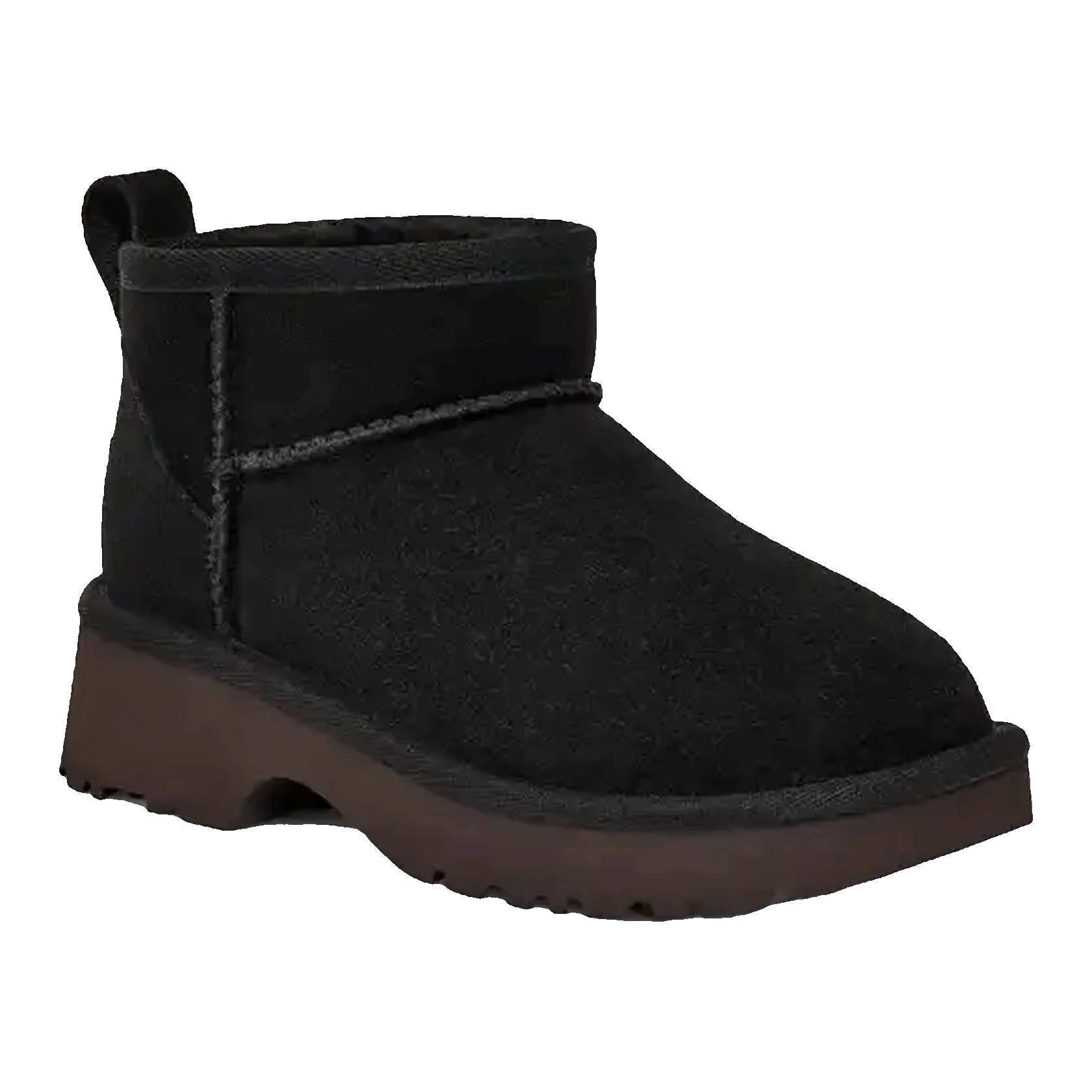 UGG Classic Ultra Mini New Heights Boot Black (Kids) Side