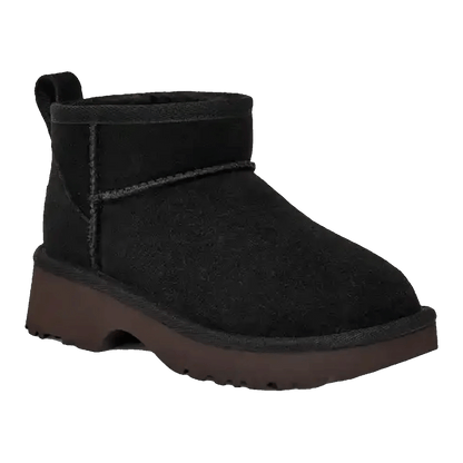 UGG Classic Ultra Mini New Heights Boot Black (Kids) Side