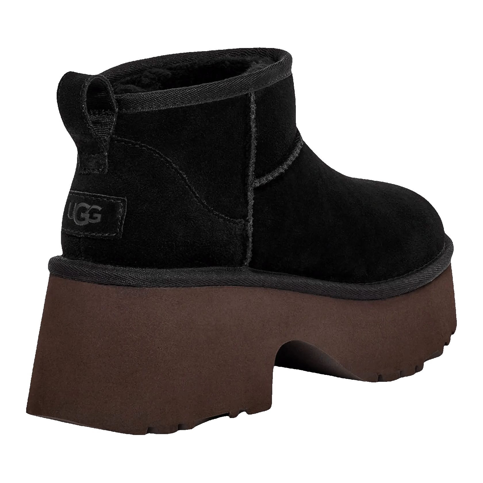 UGG Classic Ultra Mini New Heights Boot Black (W) Back