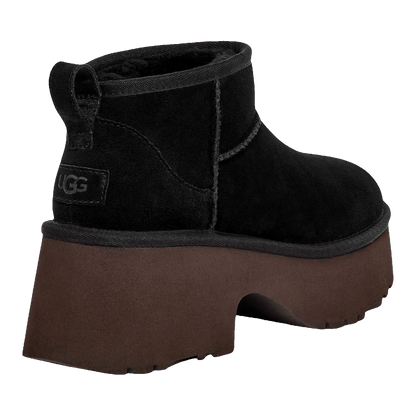 UGG Classic Ultra Mini New Heights Boot Black (W) Back