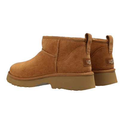UGG Classic Ultra Mini New Heights Boot Chestnut (Kids) Back