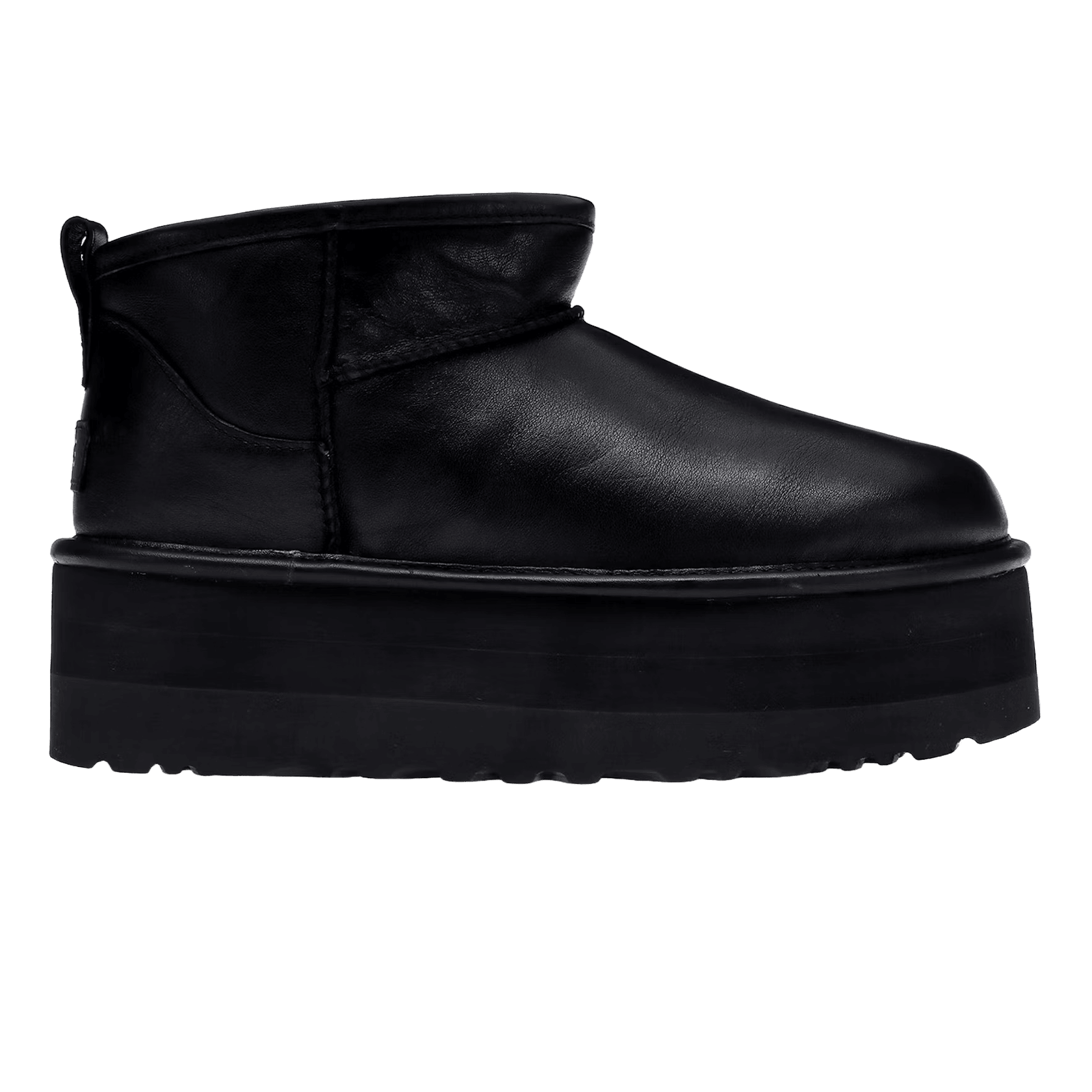 UGG Classic Ultra Mini Platform Boot Black Leather (W)