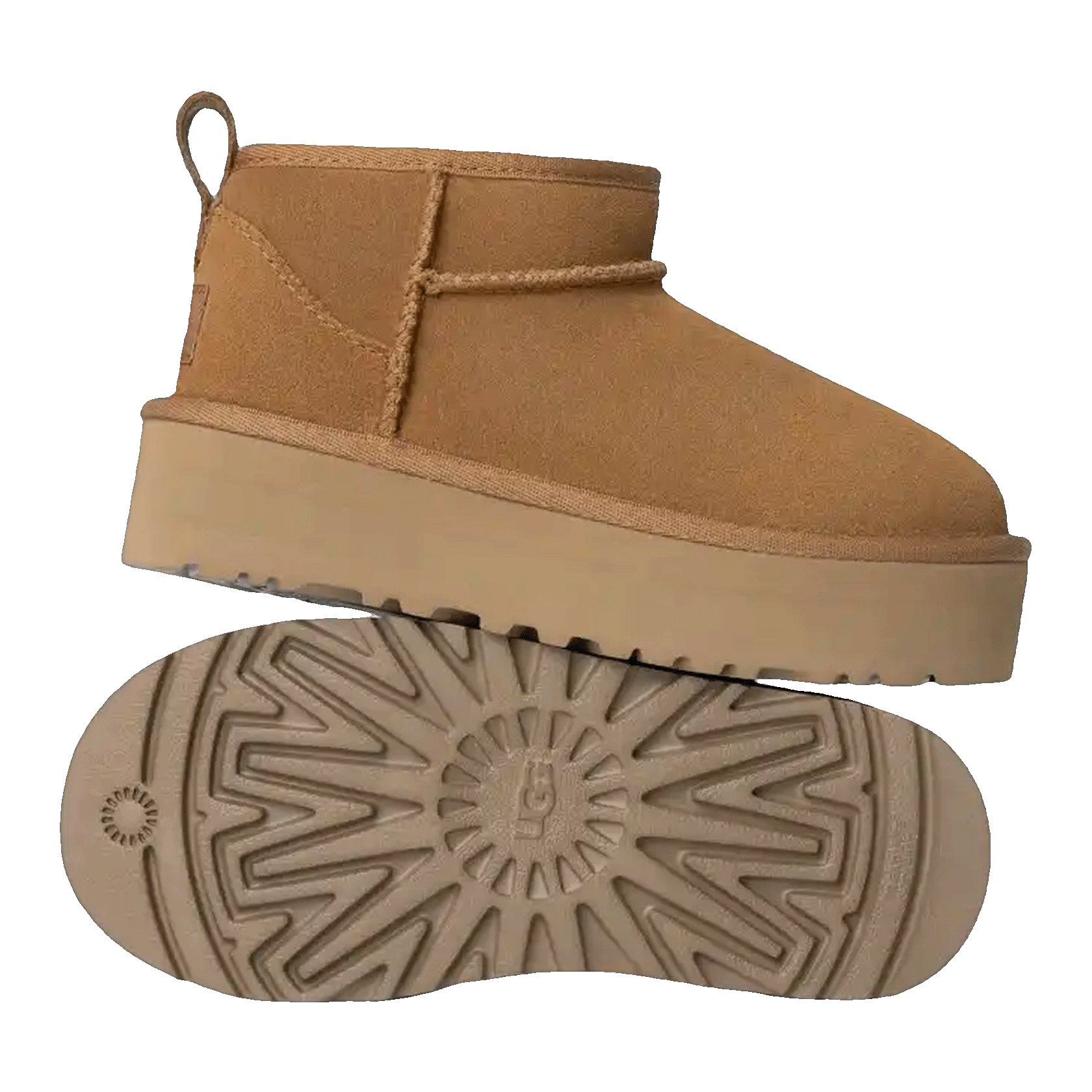 UGG Classic Ultra Mini Platform Boot Chestnut (Kids) Detail