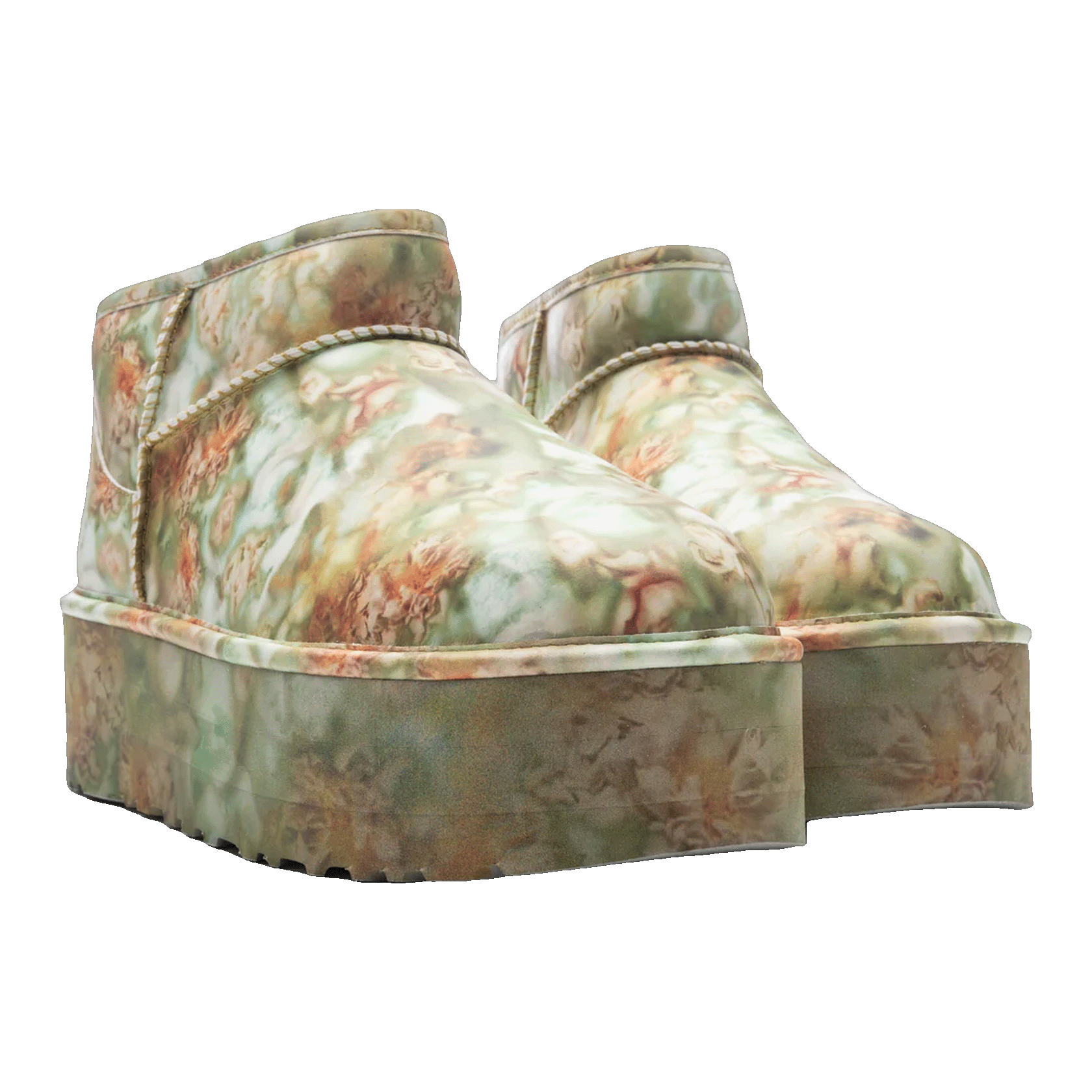 UGG Classic Ultra Mini Platform Boot Collina Strada Green Floral Side
